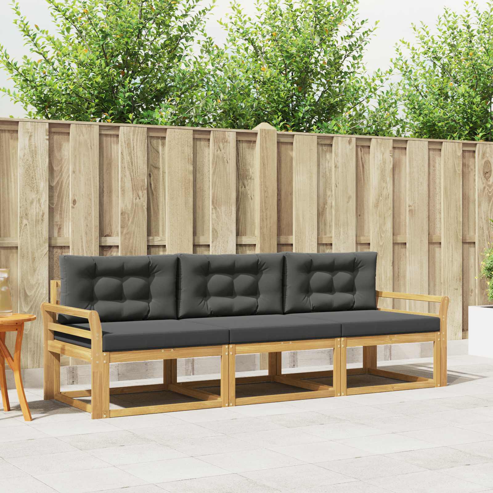 vidaXL Buiten bankenset 3 pcs Naturel Massief Acaciahout