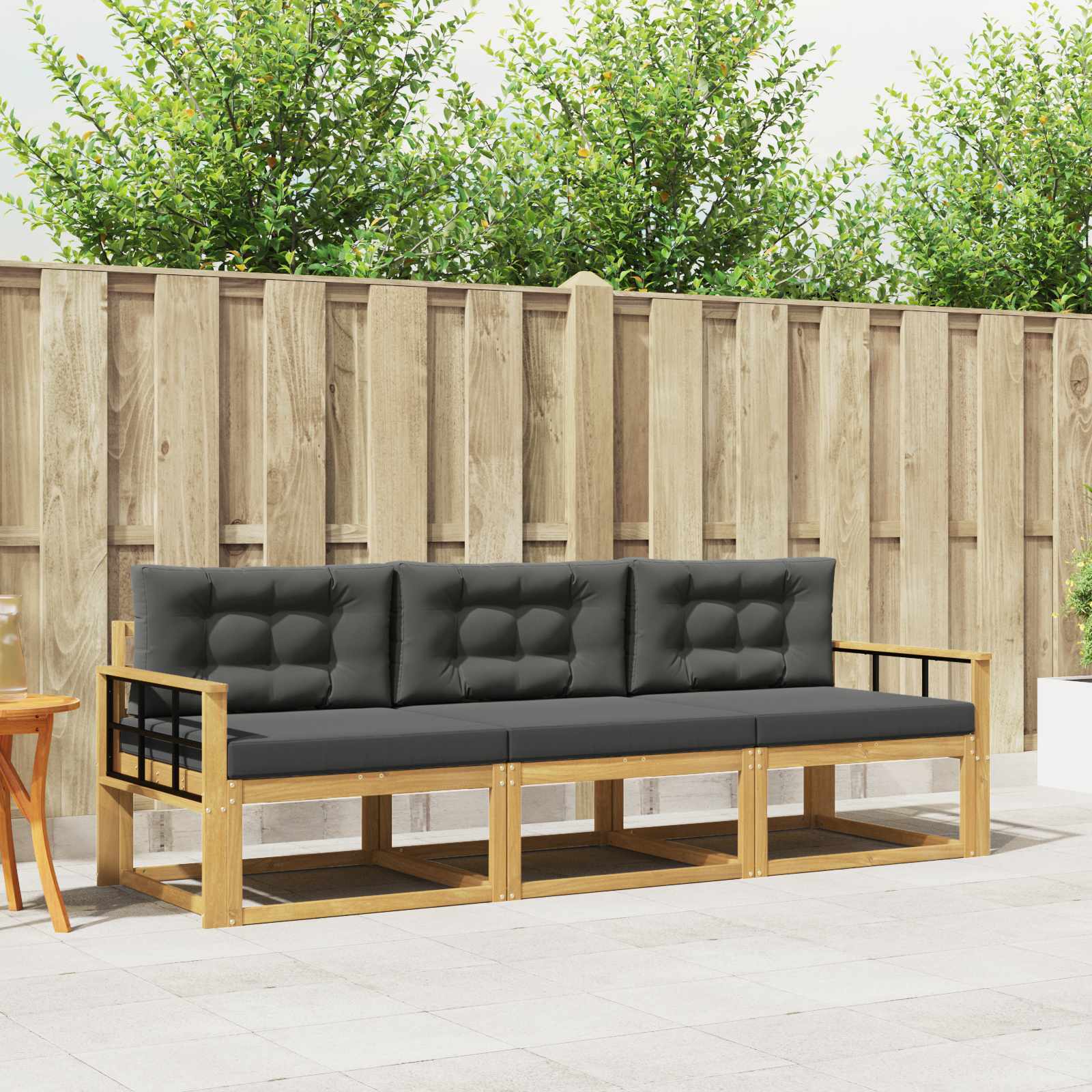 vidaXL Buiten bankenset 3 pcs Naturel Massief Acaciahout