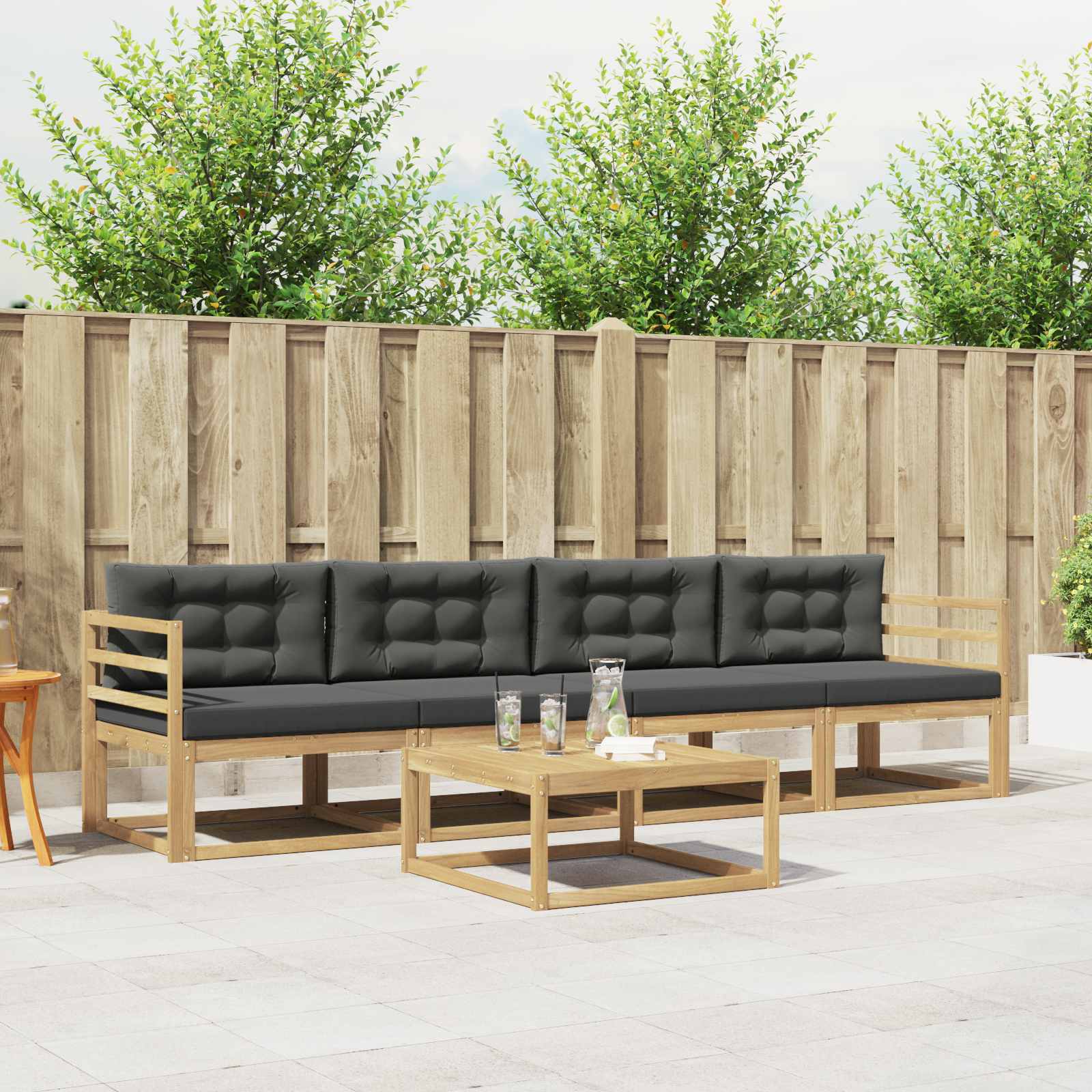 vidaXL Buiten bankenset 5 pcs Naturel Massief Acaciahout