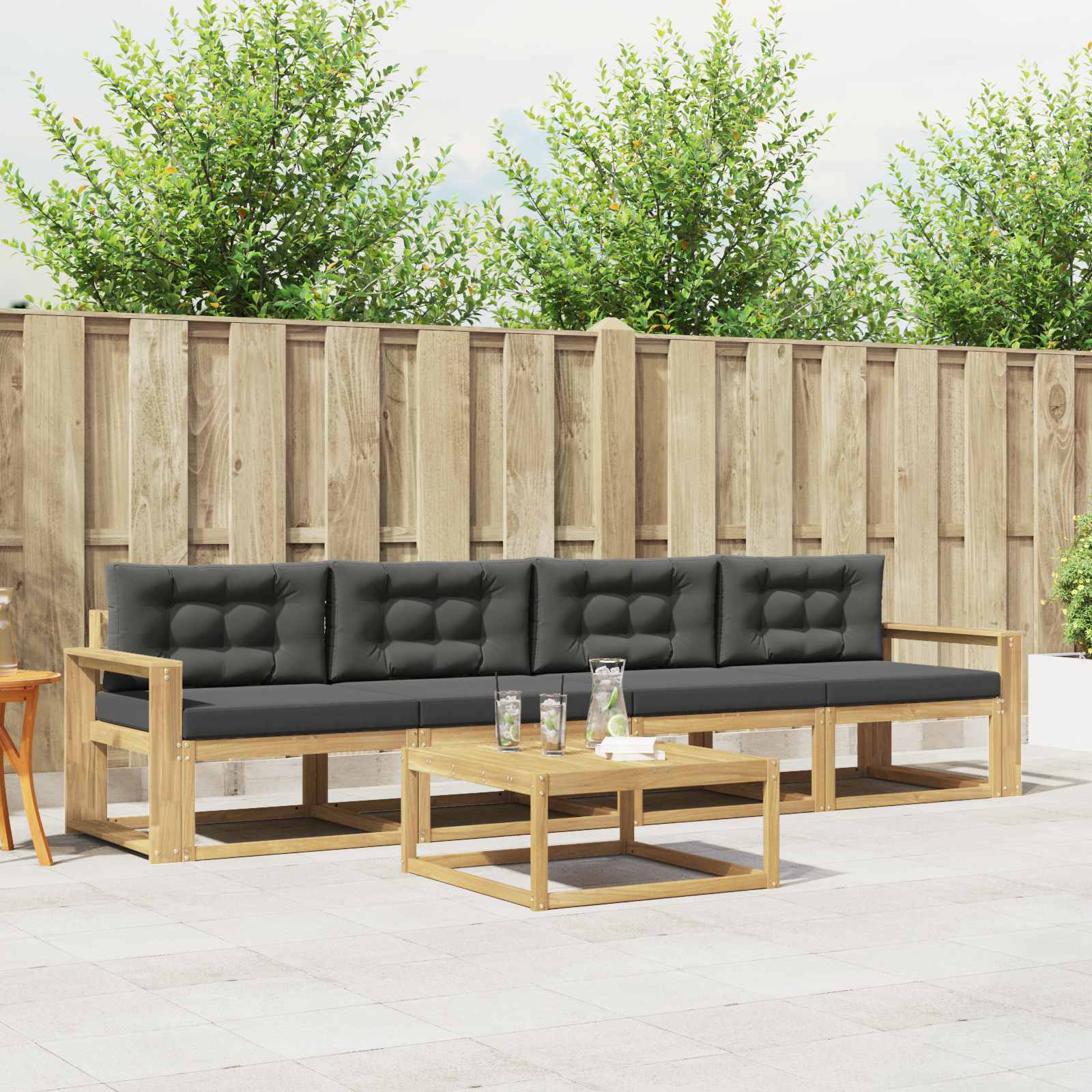 vidaXL Buiten bankenset 5 pcs Naturel Massief Acaciahout