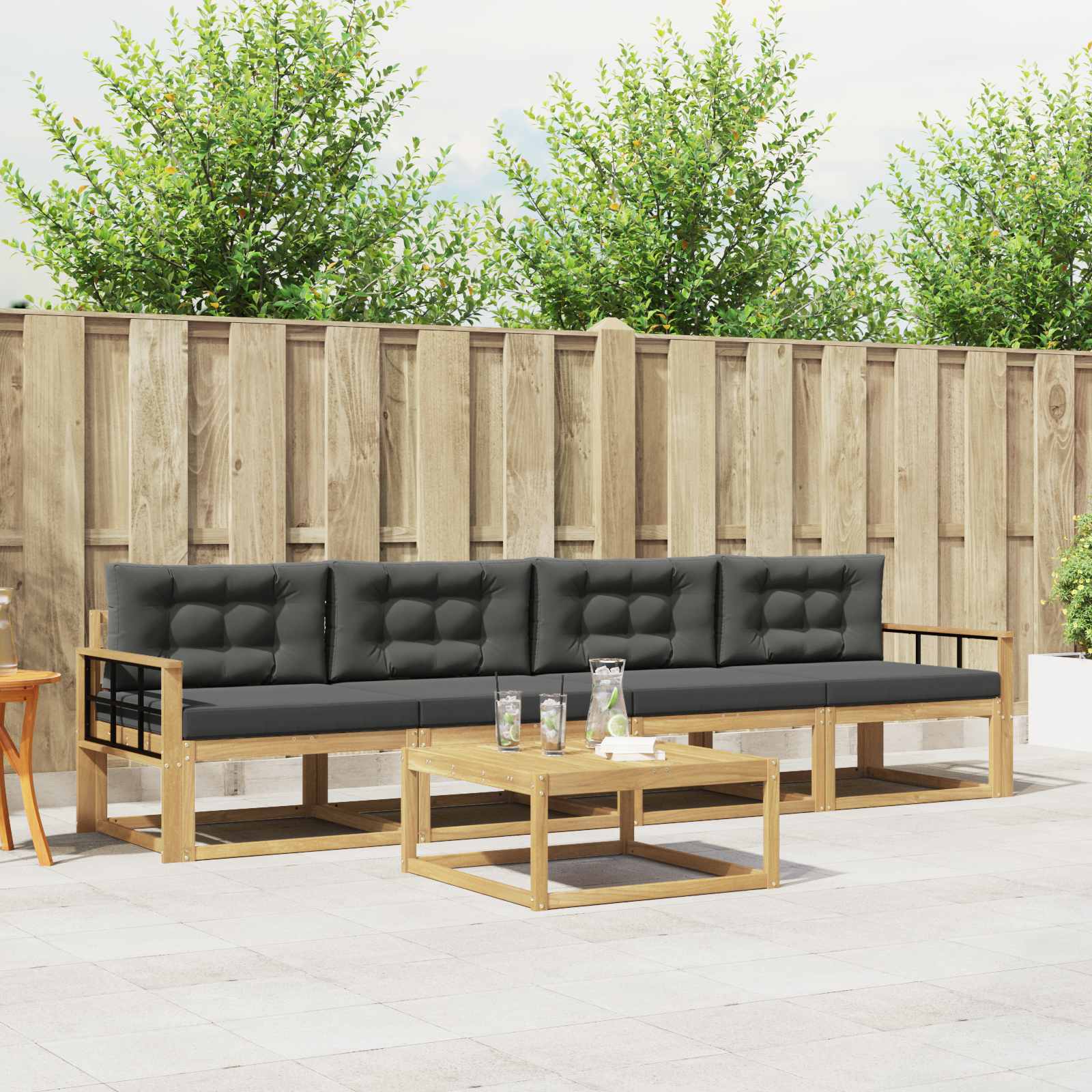 vidaXL Buiten bankenset 5 pcs Naturel Massief Acaciahout