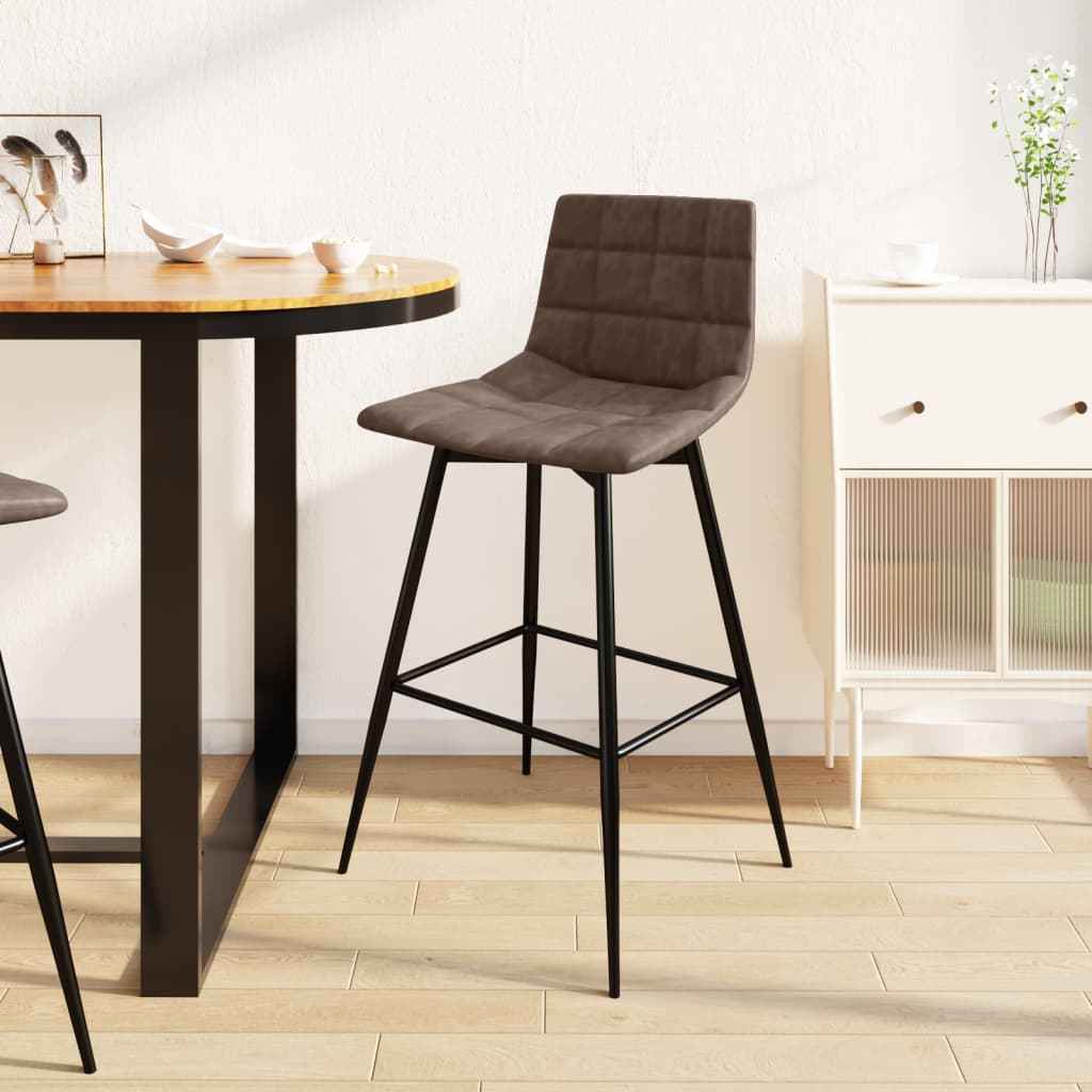 vidaXL Barkruk kunstleer grijs