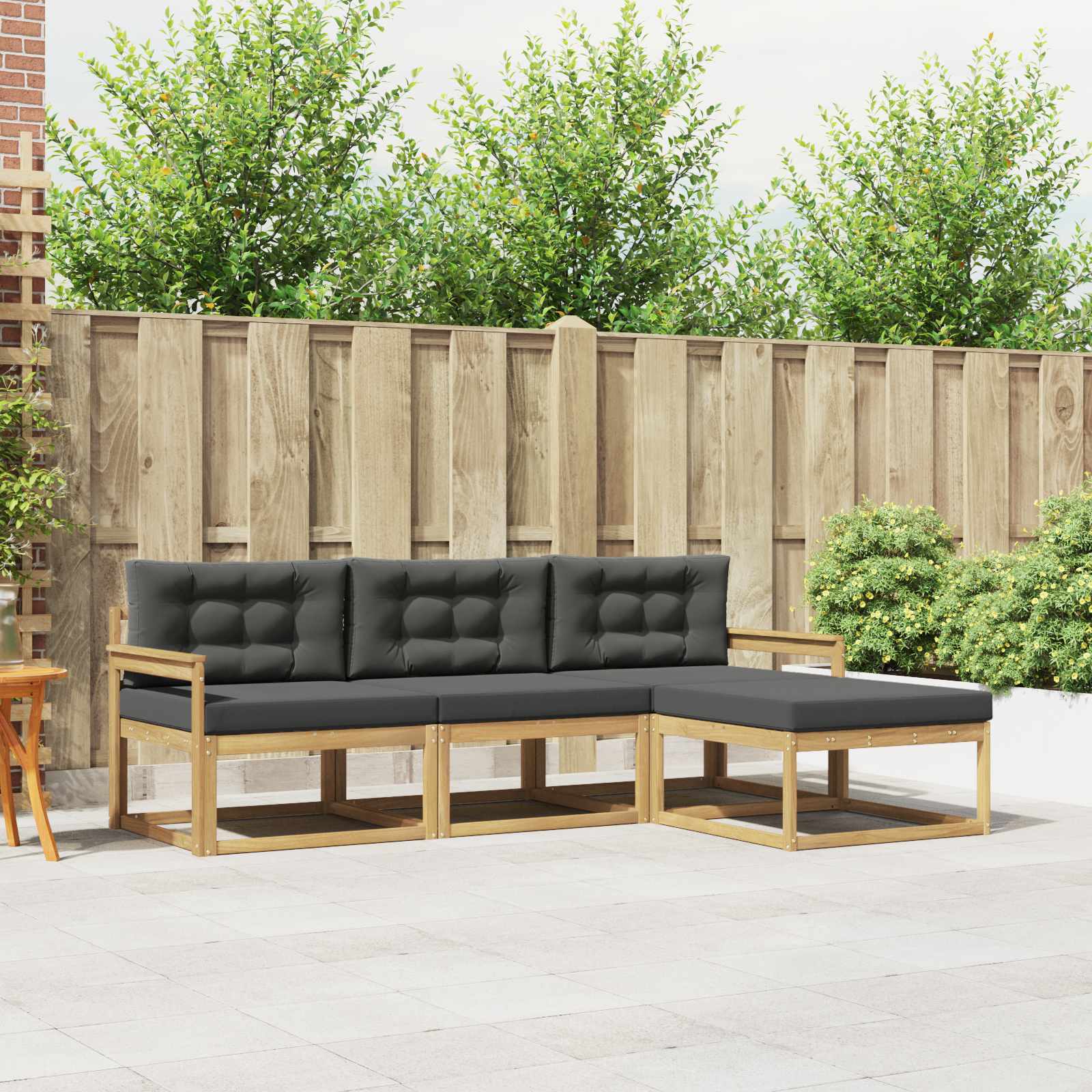 vidaXL Buiten bankenset 4 pcs Naturel Massief Acaciahout