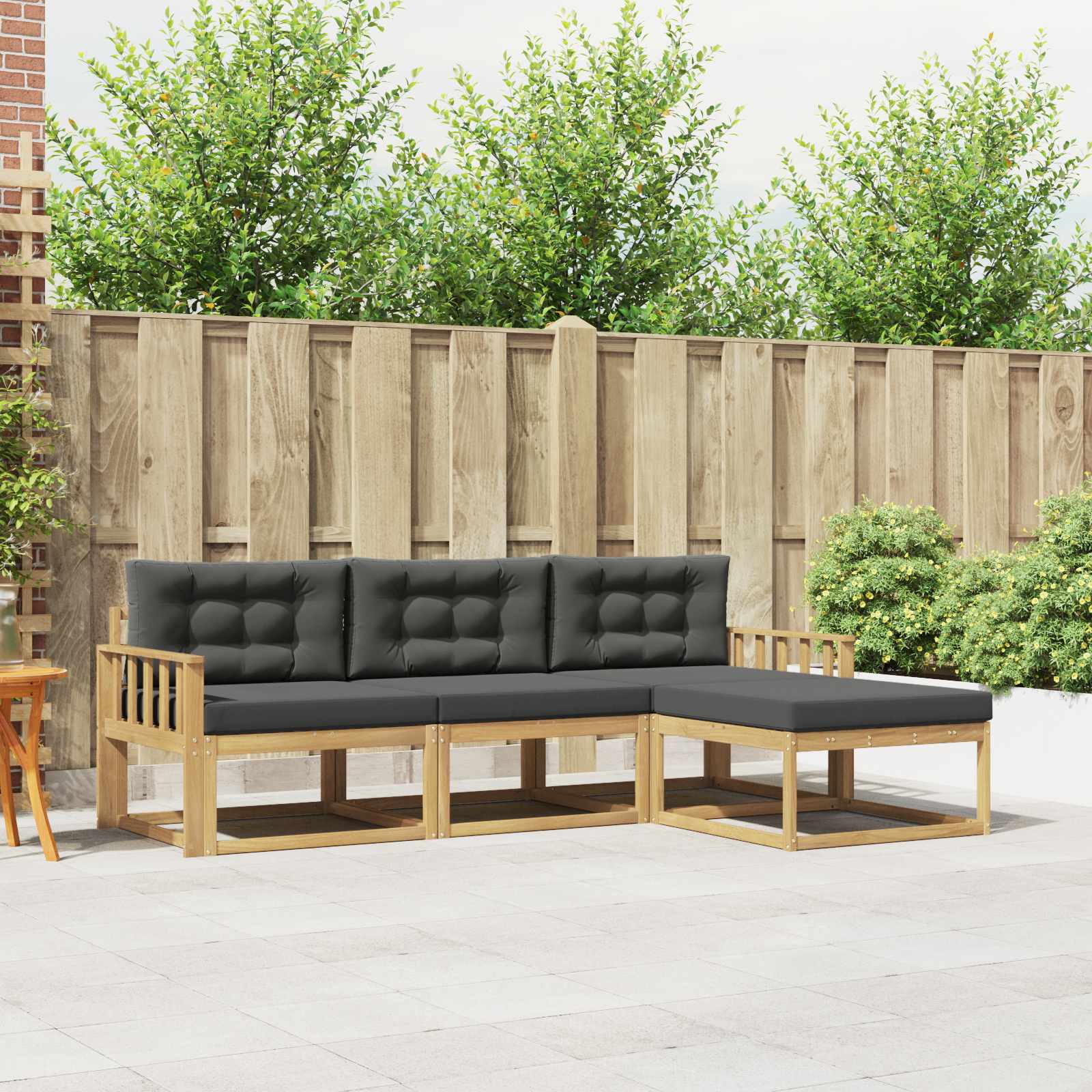 vidaXL Buiten bankenset 4 pcs Naturel Massief Acaciahout
