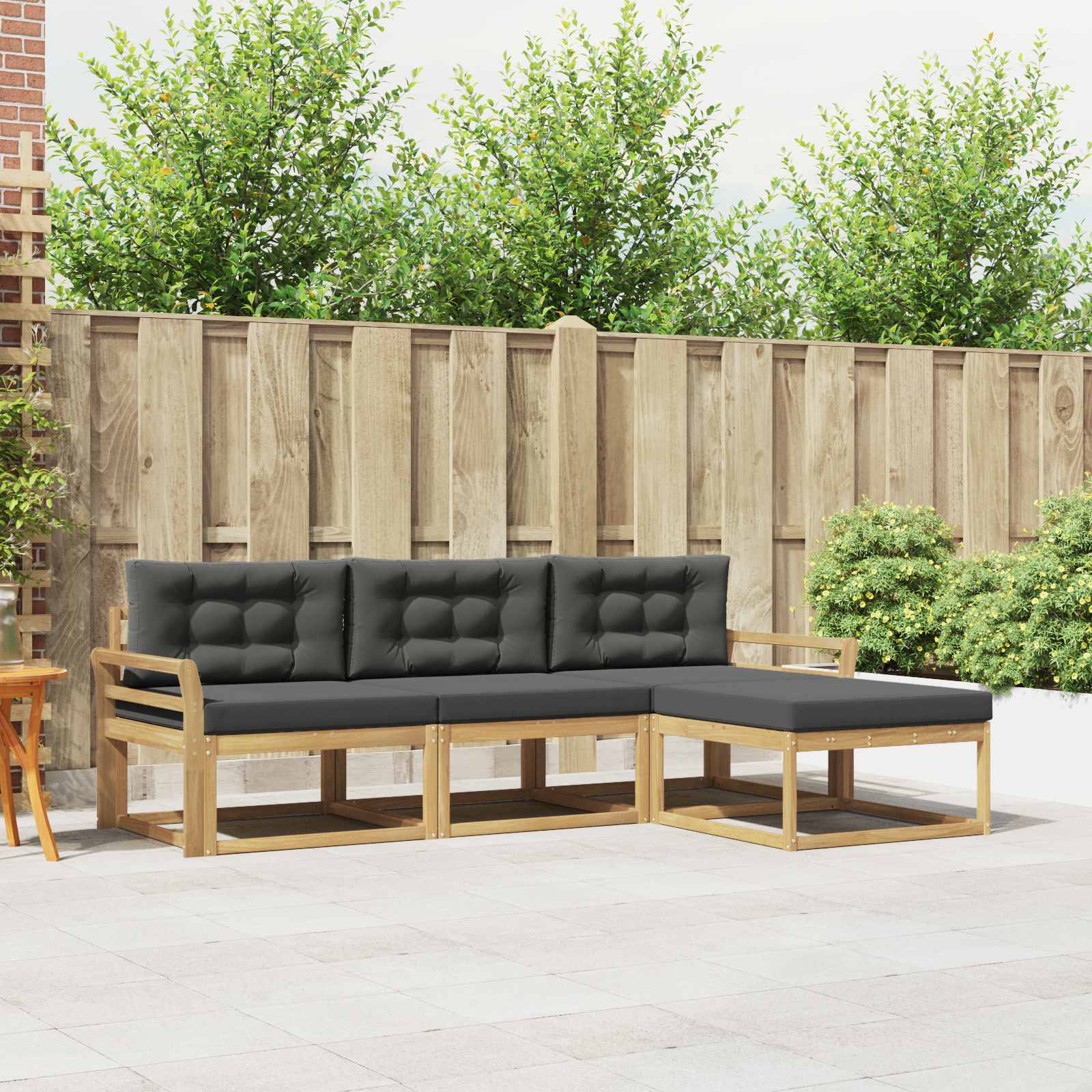 vidaXL Buiten bankenset 4 pcs Naturel Massief Acaciahout
