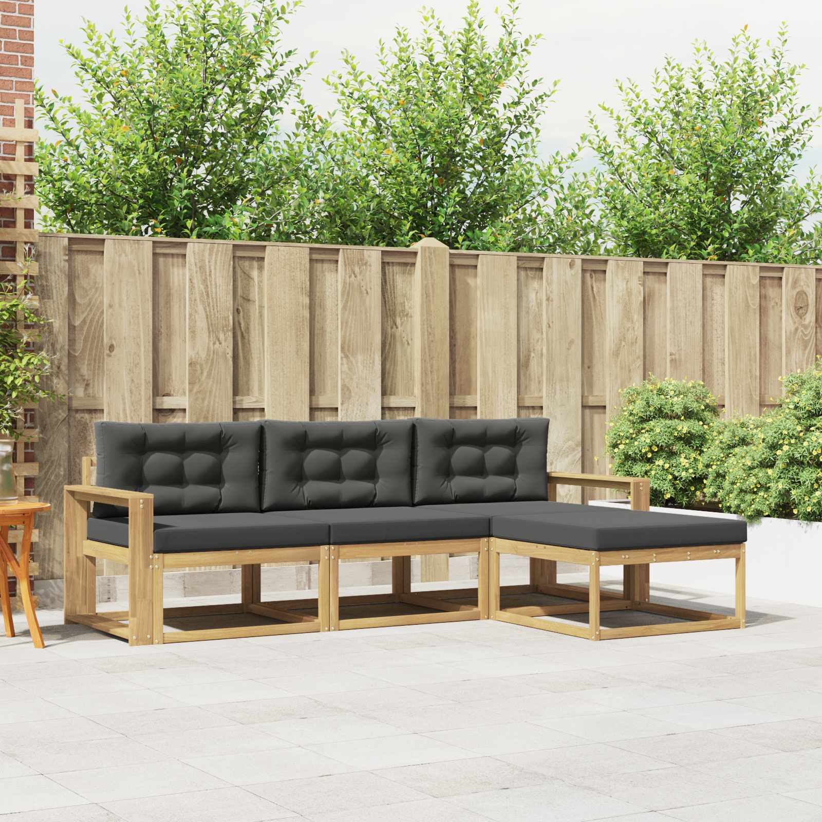 vidaXL Buiten bankenset 4 pcs Naturel Massief Acaciahout
