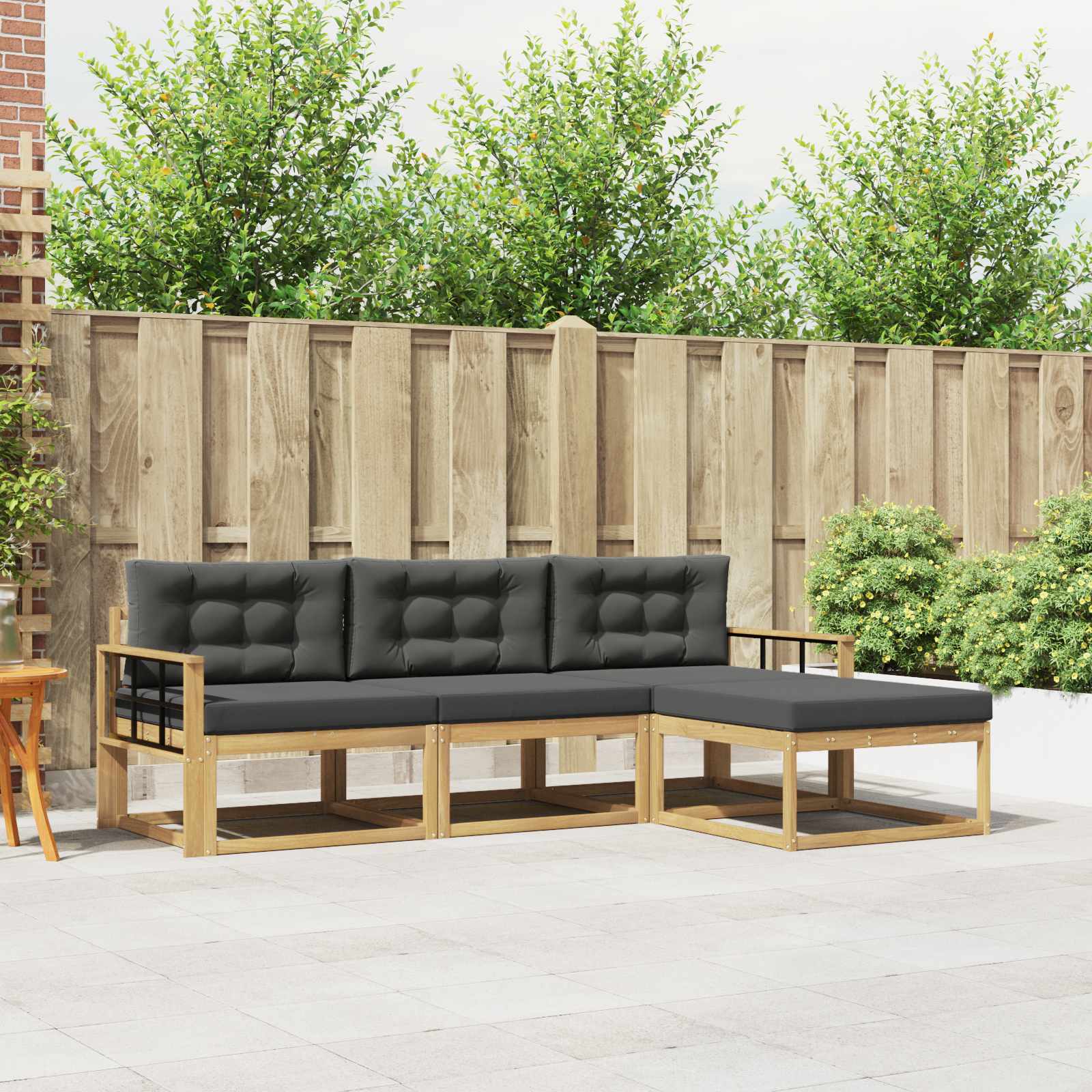 vidaXL Buiten bankenset 4 pcs Naturel Massief Acaciahout
