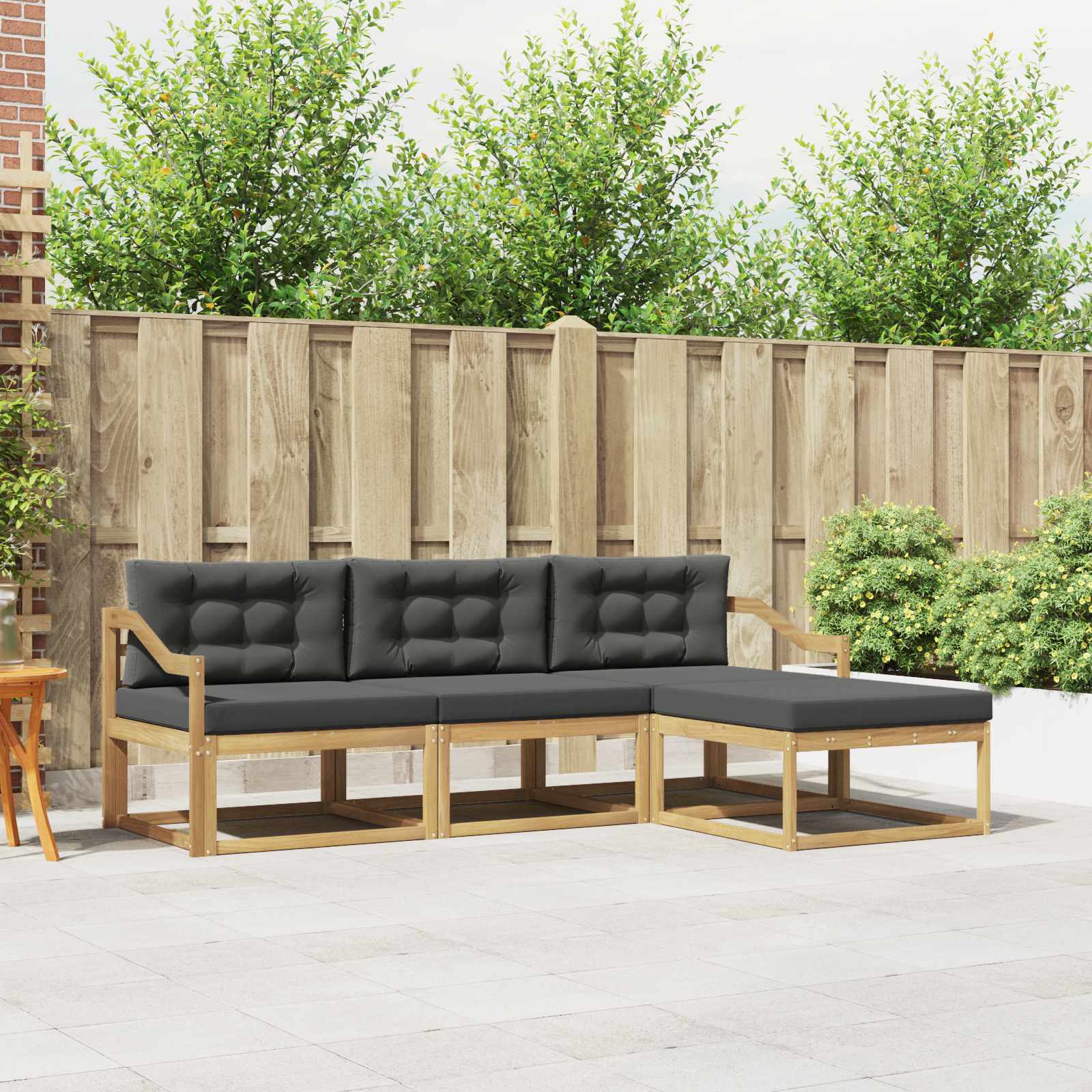 vidaXL Buiten bankenset 4 pcs Naturel Massief Acaciahout