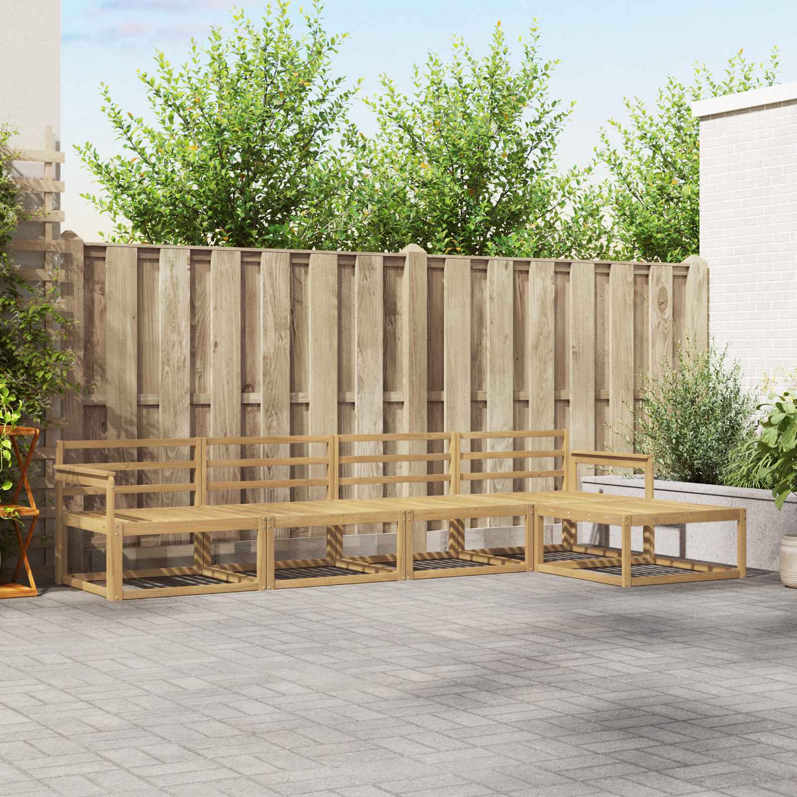 vidaXL Buiten bankenset 5 pcs Naturel Massief Acaciahout