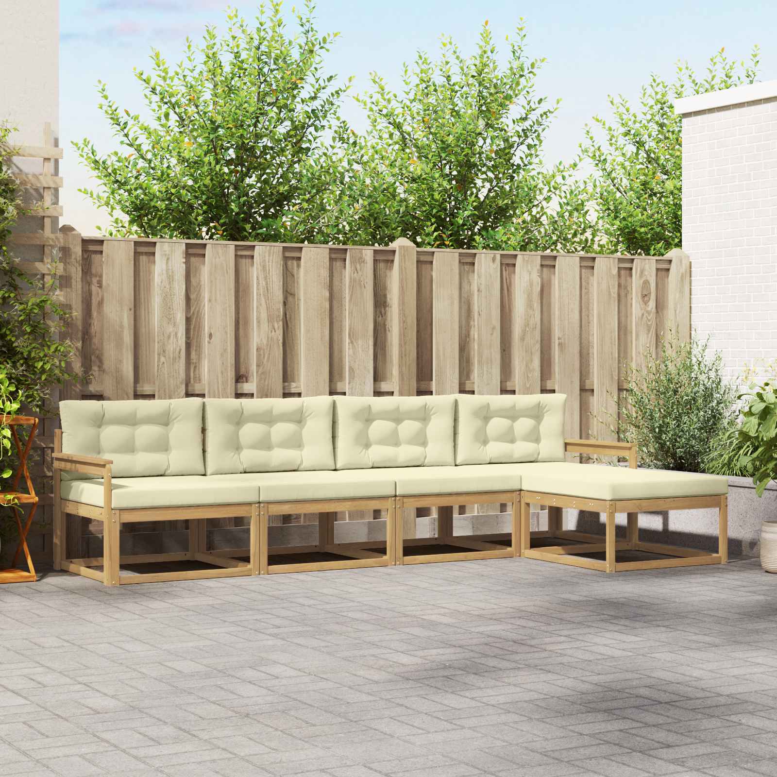 vidaXL Buiten bankenset 5 pcs Naturel Massief Acaciahout