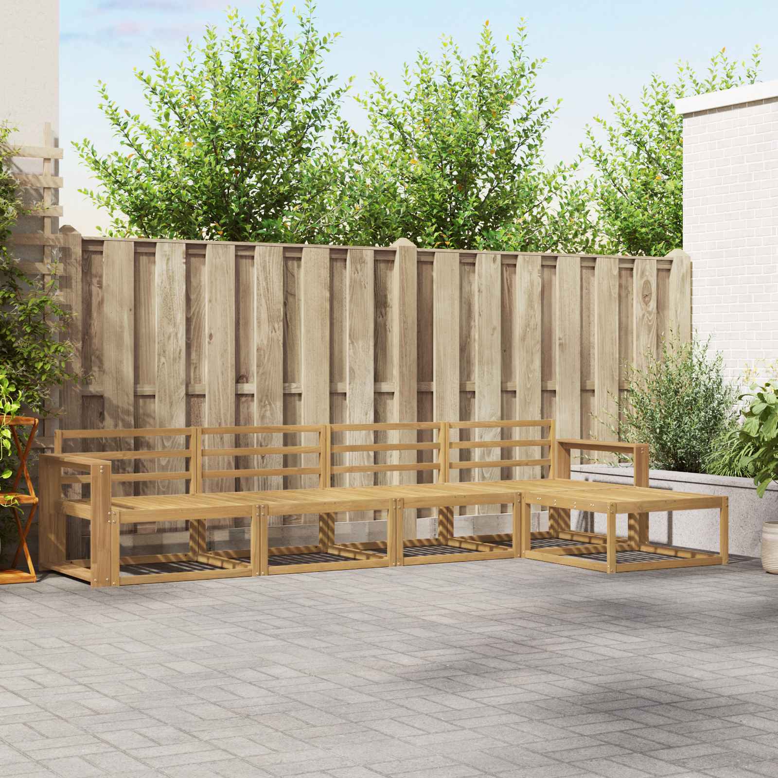 vidaXL Buiten bankenset 5 pcs Naturel Massief Acaciahout