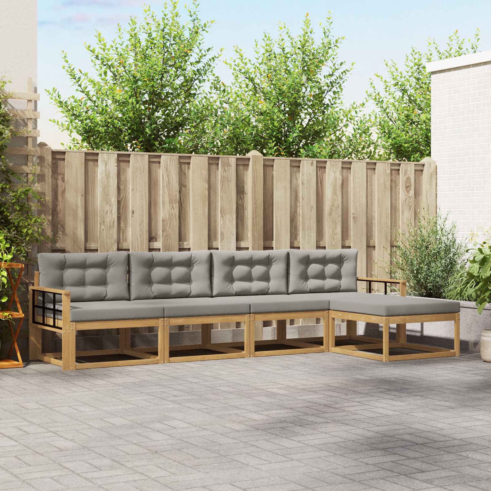 vidaXL Buiten bankenset 5 pcs Naturel Massief Acaciahout