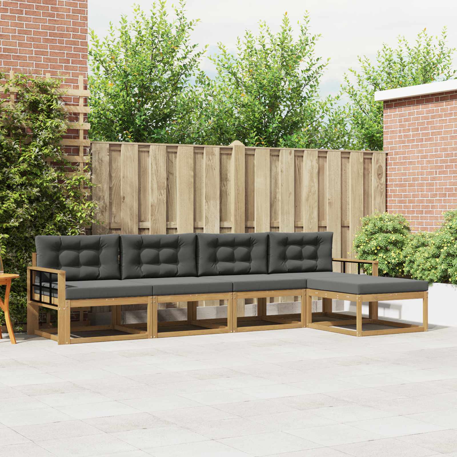 vidaXL Buiten bankenset 5 pcs Naturel Massief Acaciahout