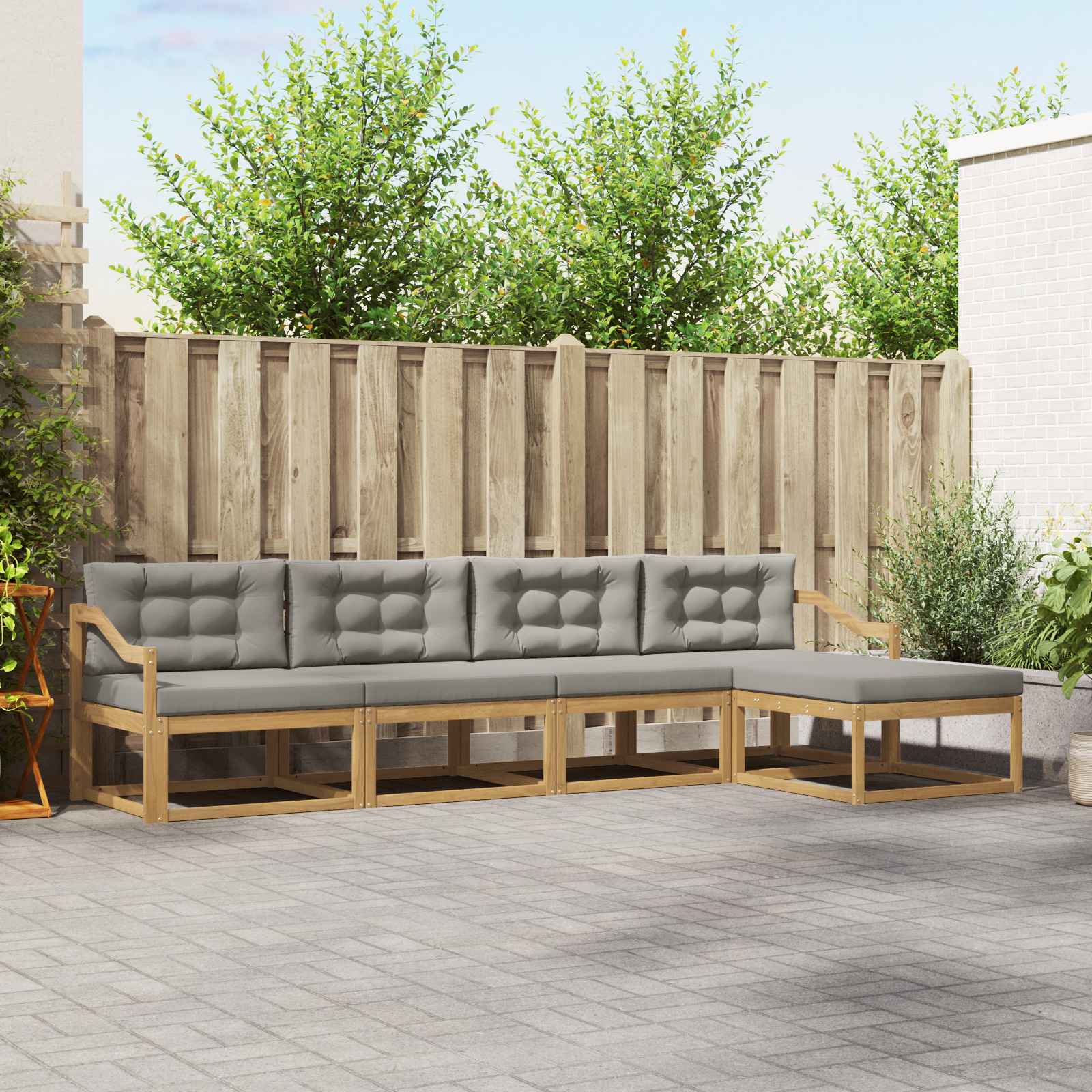 vidaXL Buiten bankenset 5 pcs Naturel Massief Acaciahout