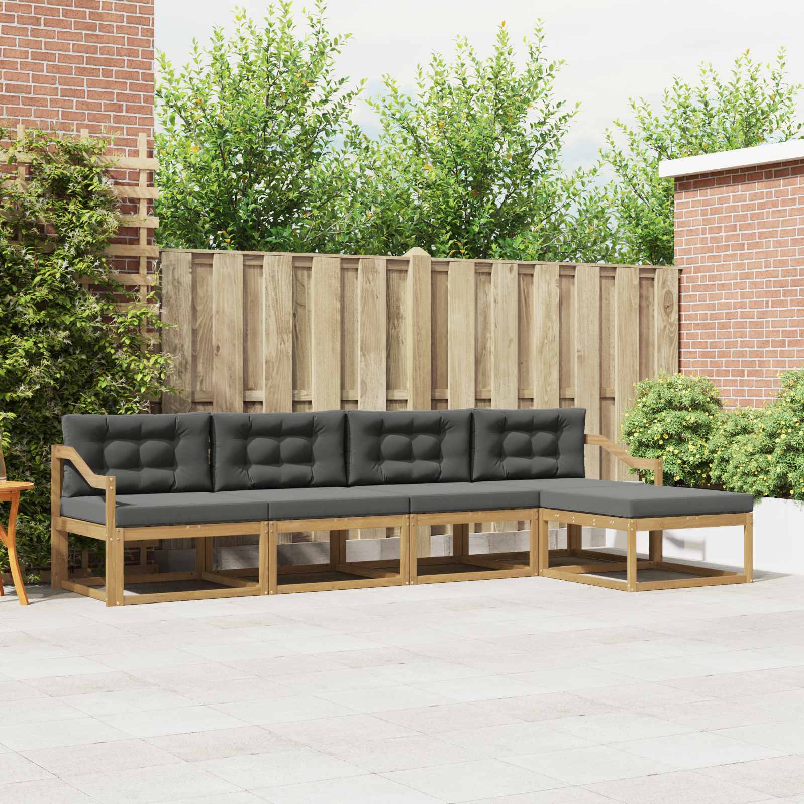 vidaXL Buiten bankenset 5 pcs Naturel Massief Acaciahout