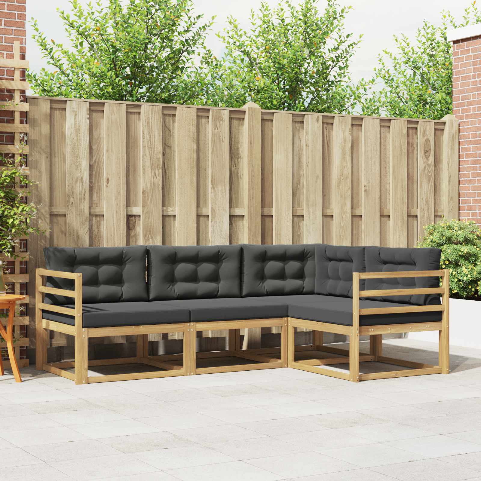 vidaXL Buiten bankenset 4 pcs Naturel Massief Acaciahout