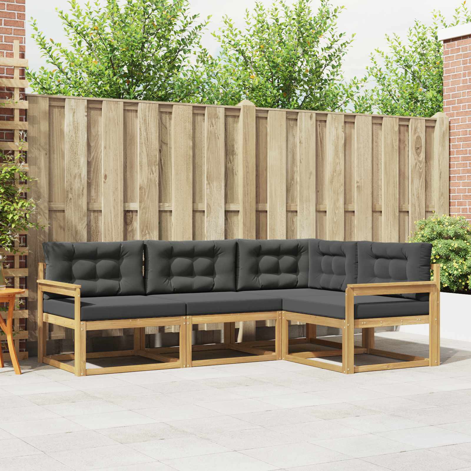 vidaXL Buiten bankenset 4 pcs Naturel Massief Acaciahout