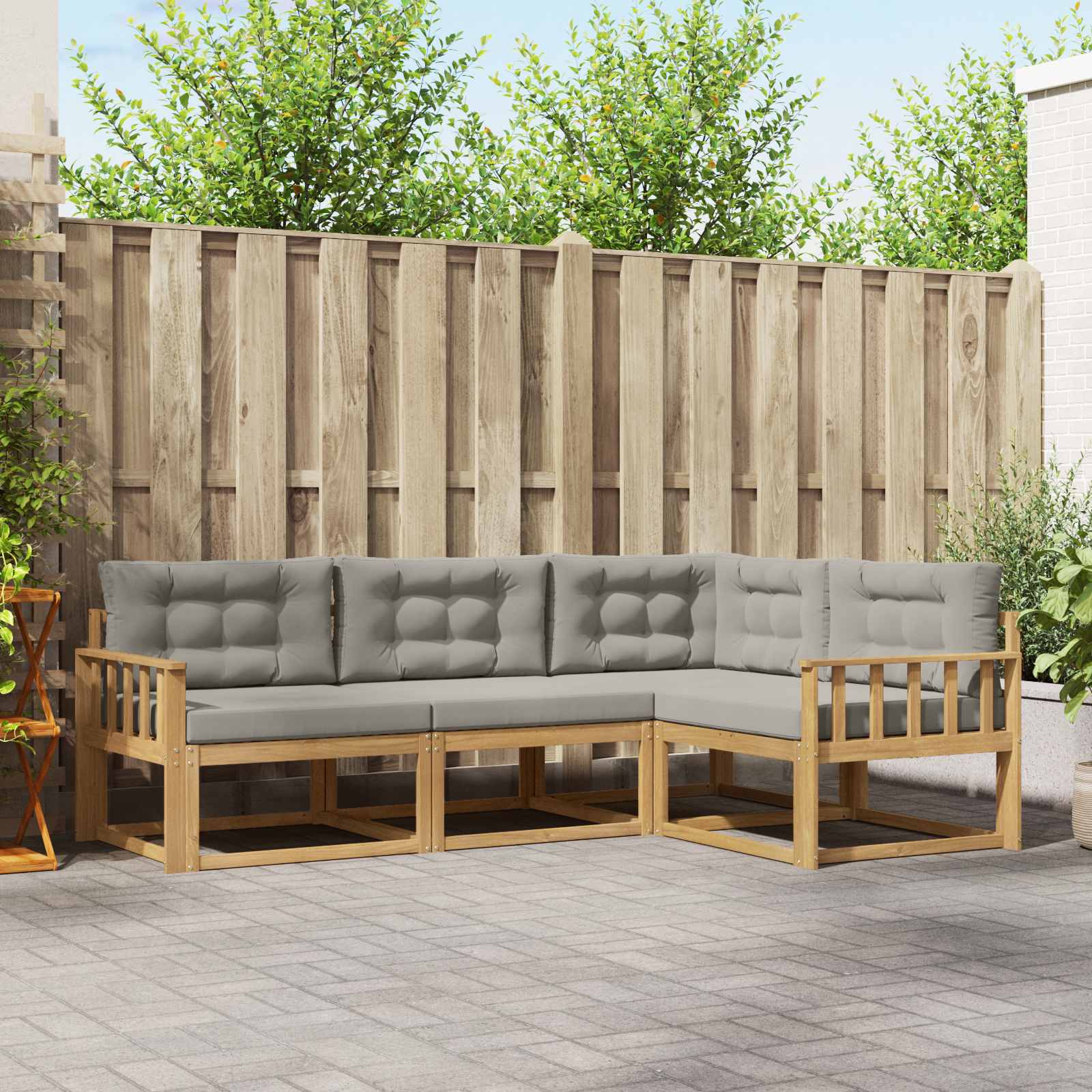 vidaXL Buiten bankenset 4 pcs Naturel Massief Acaciahout