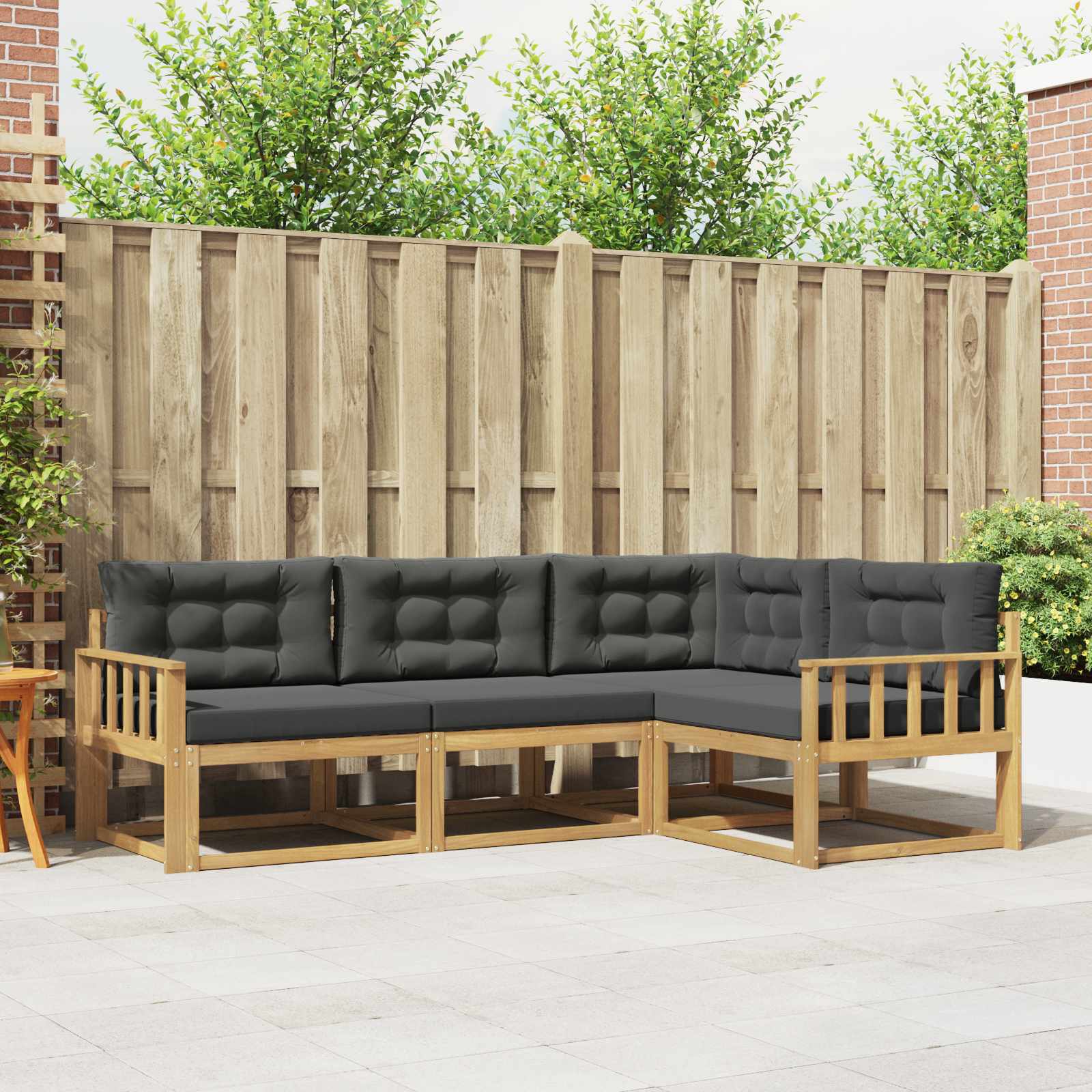 vidaXL Buiten bankenset 4 pcs Naturel Massief Acaciahout