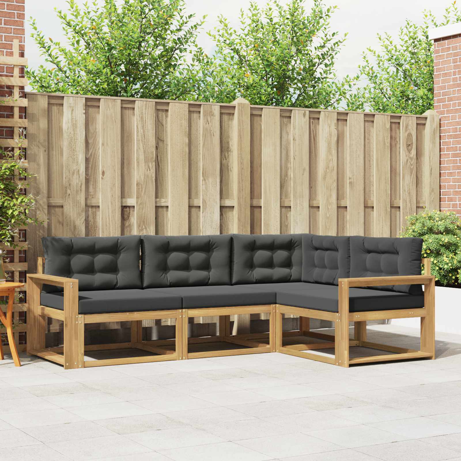 vidaXL Buiten bankenset 4 pcs Naturel Massief Acaciahout