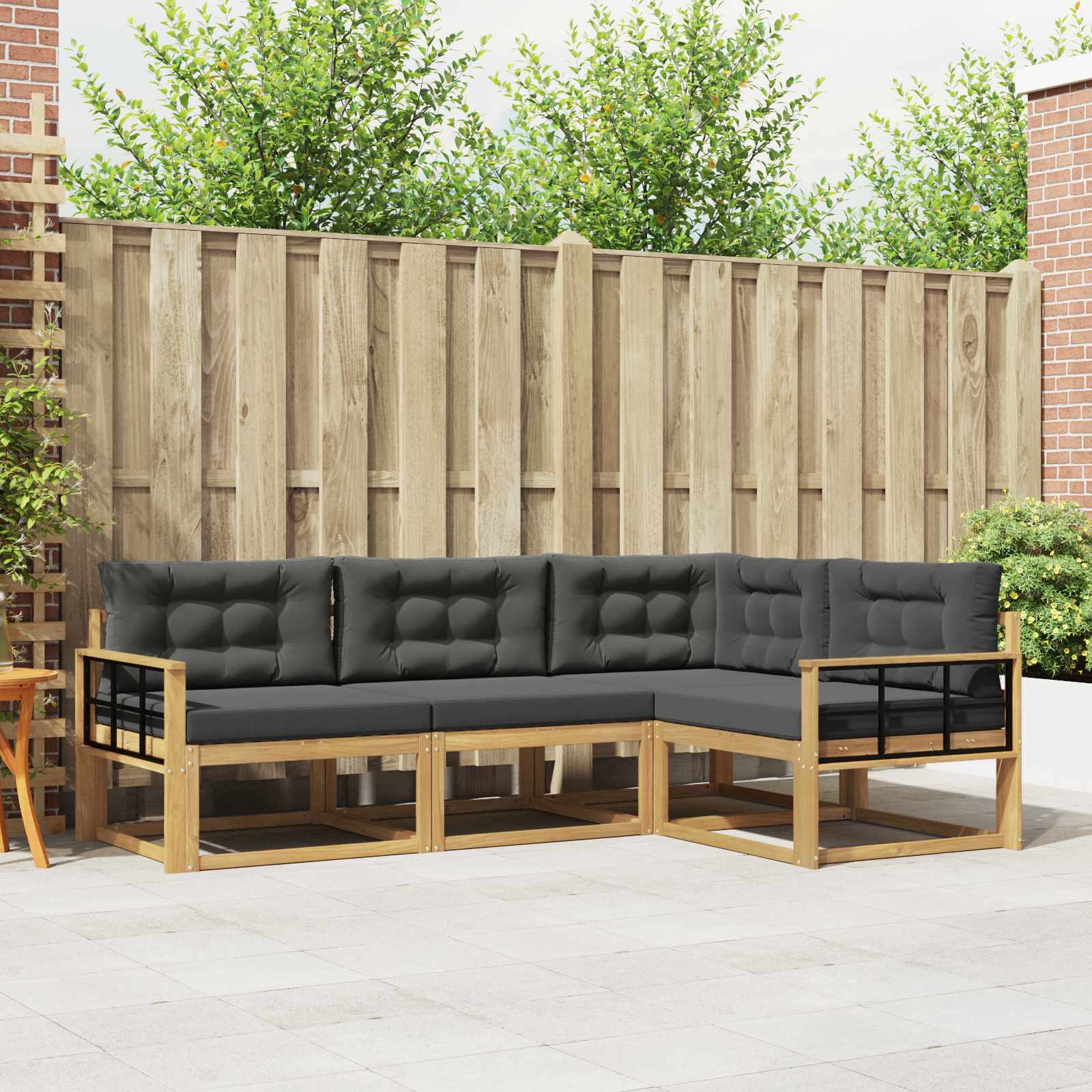 vidaXL Buiten bankenset 4 pcs Naturel Massief Acaciahout