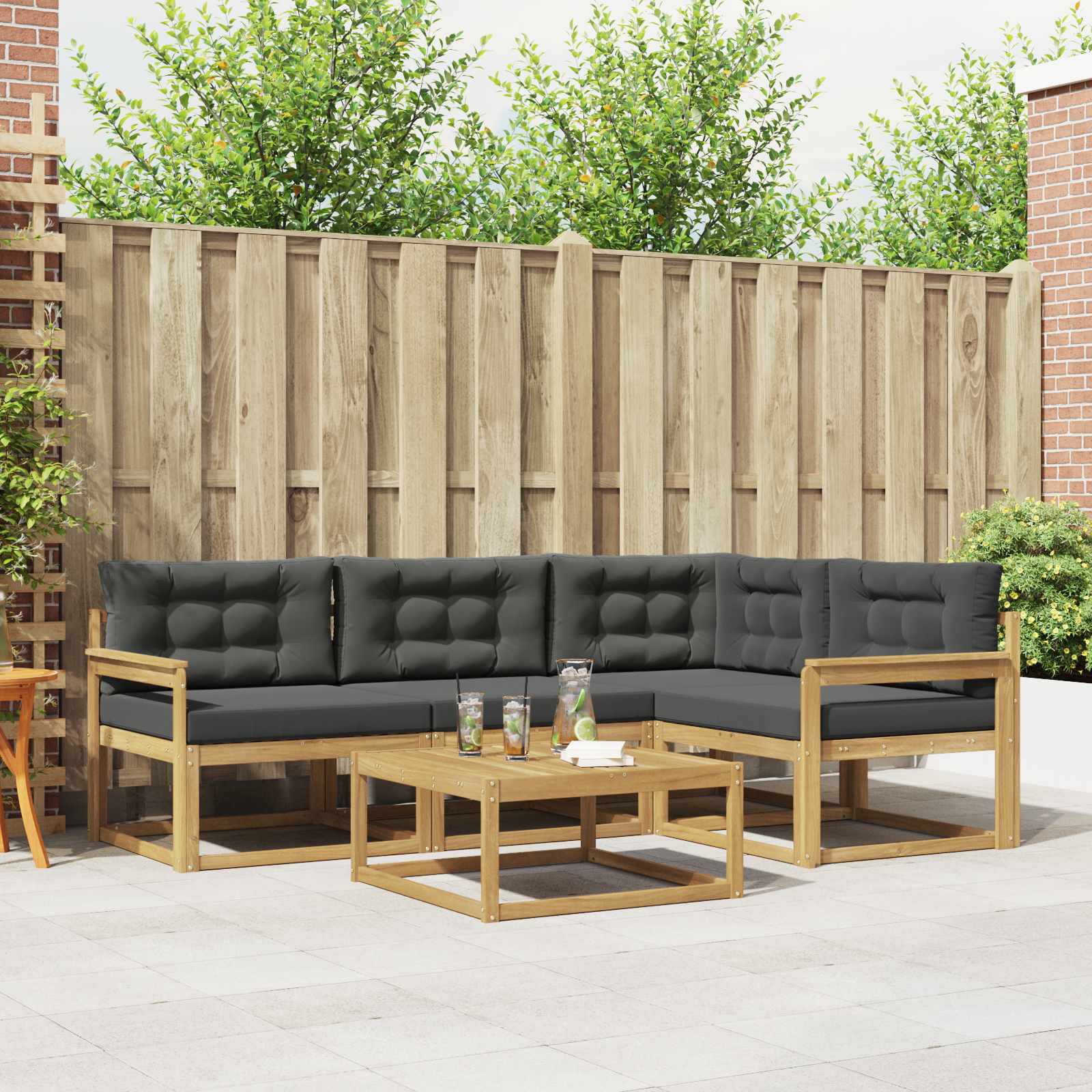 vidaXL Buiten bankenset 5 pcs Naturel Massief Acaciahout