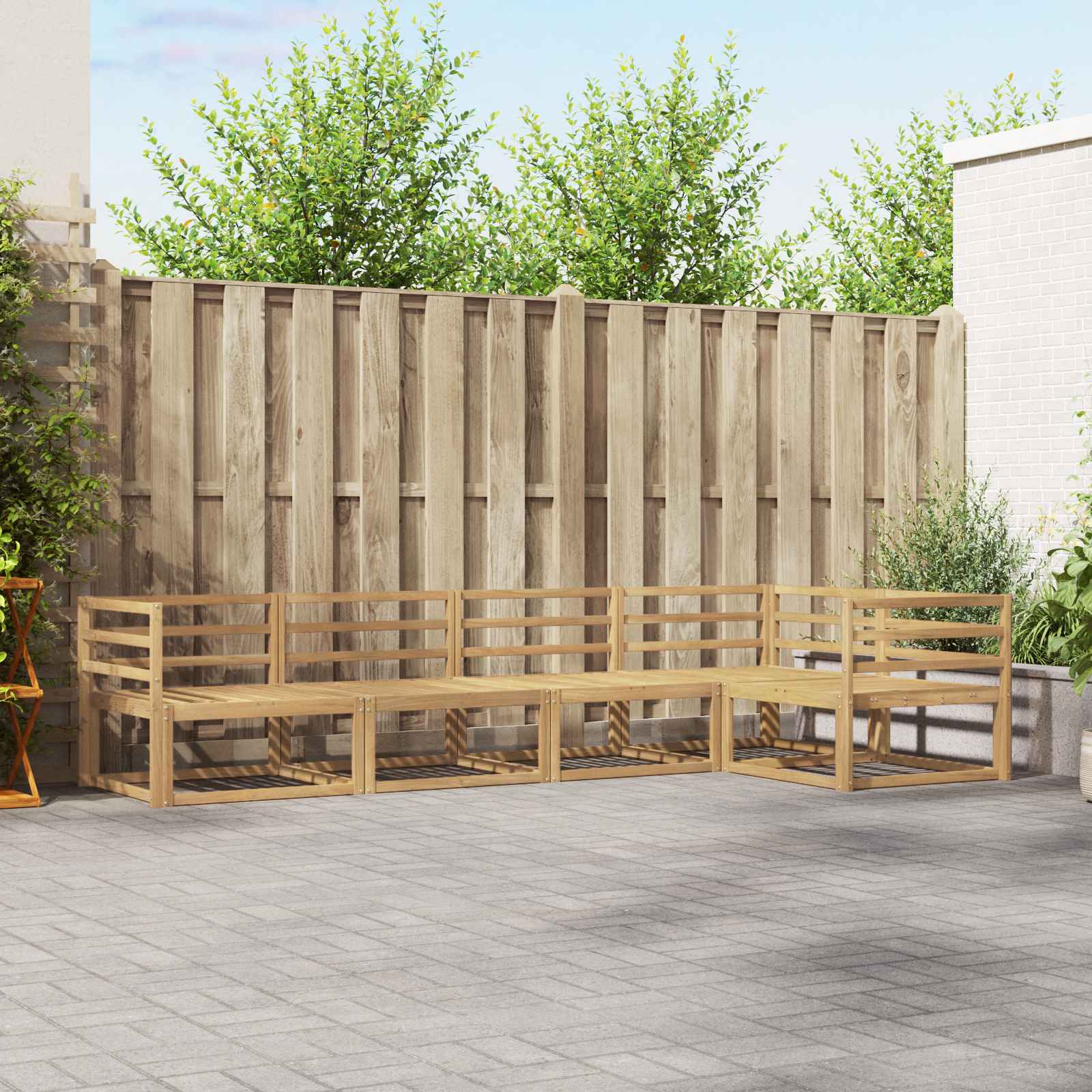 vidaXL Buiten bankenset 5 pcs Naturel Massief Acaciahout