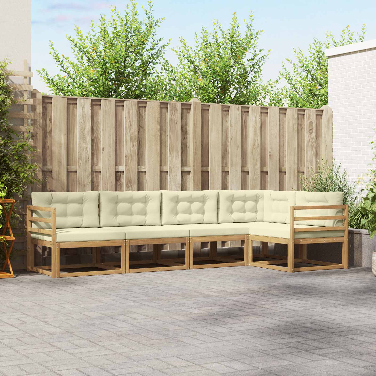 vidaXL Buiten bankenset 5 pcs Naturel Massief Acaciahout