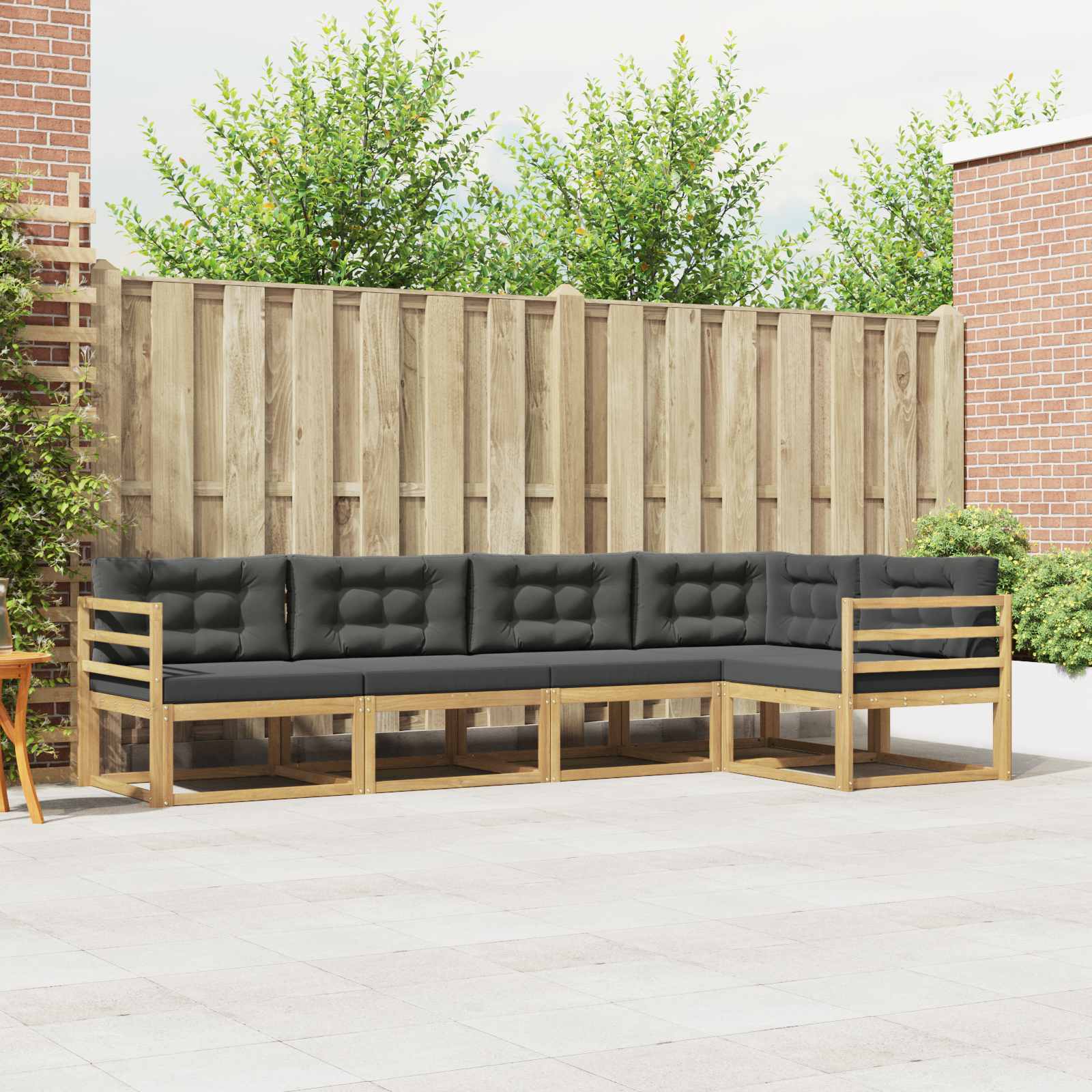 vidaXL Buiten bankenset 5 pcs Naturel Massief Acaciahout