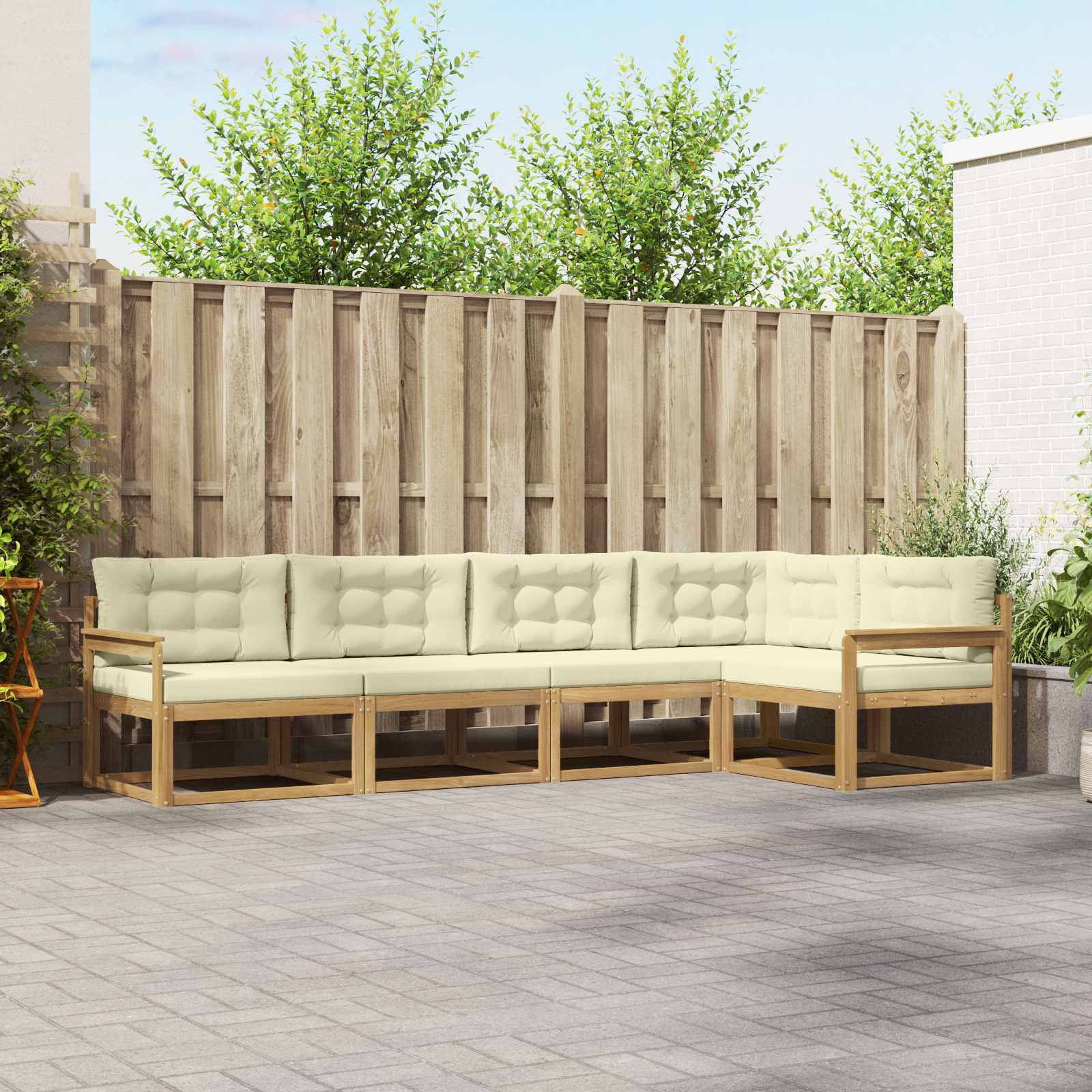 vidaXL Buiten bankenset 5 pcs Naturel Massief Acaciahout
