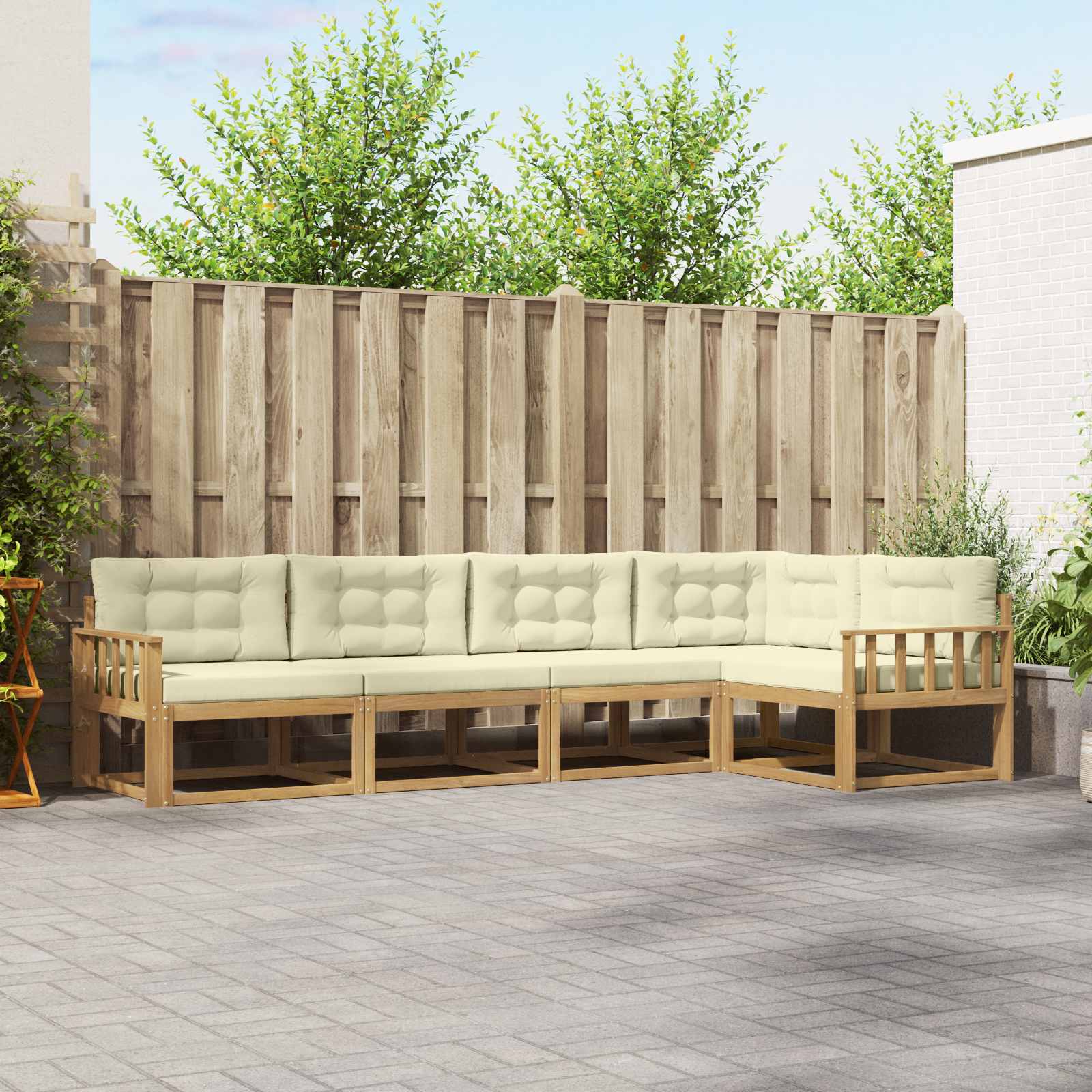 vidaXL Buiten bankenset 5 pcs Naturel Massief Acaciahout
