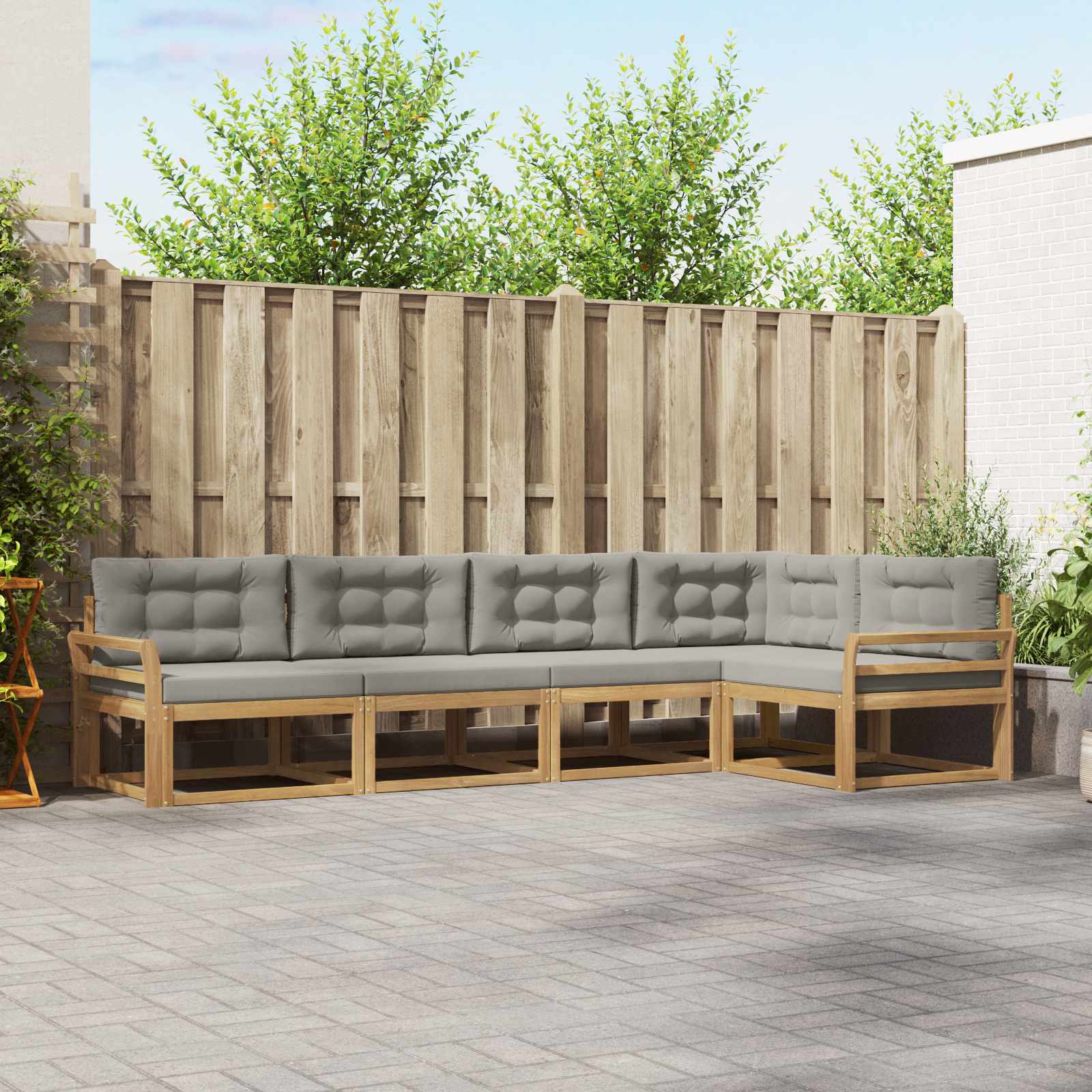 vidaXL Buiten bankenset 5 pcs Naturel Massief Acaciahout