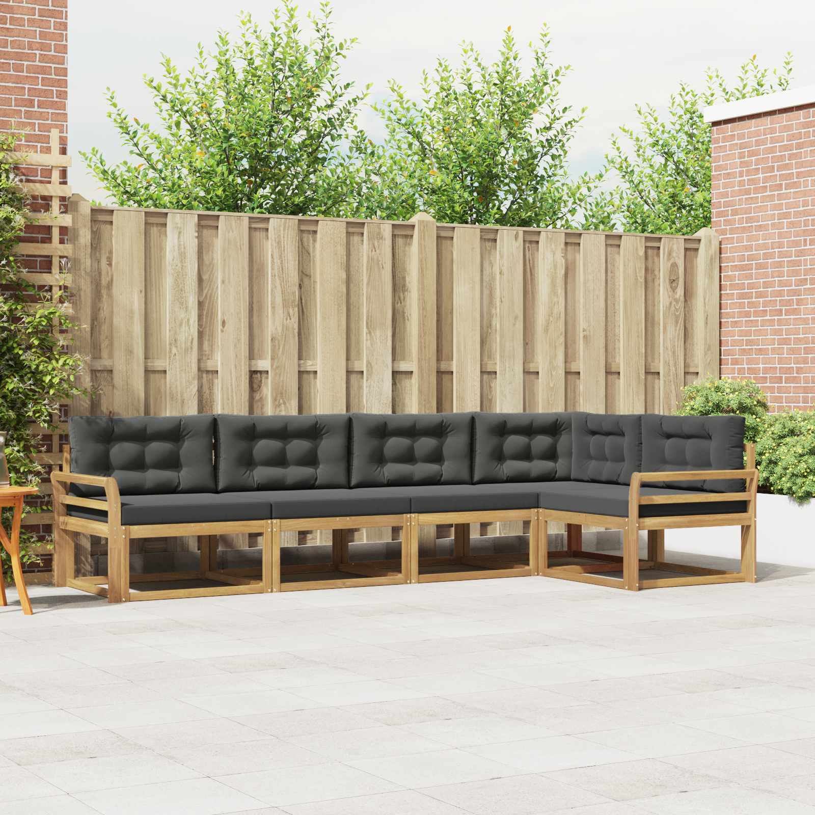 vidaXL Buiten bankenset 5 pcs Naturel Massief Acaciahout