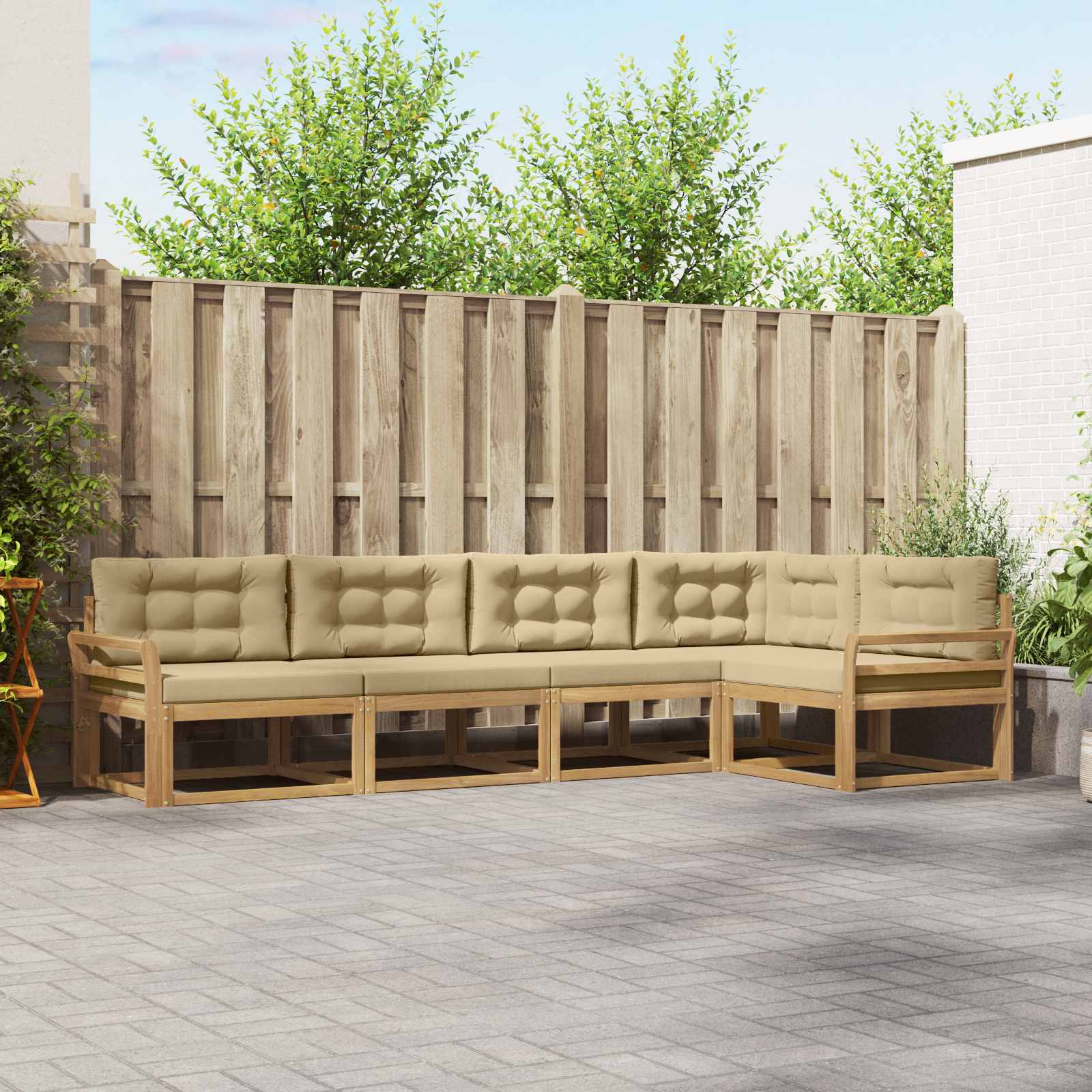vidaXL Buiten bankenset 5 pcs Naturel Massief Acaciahout