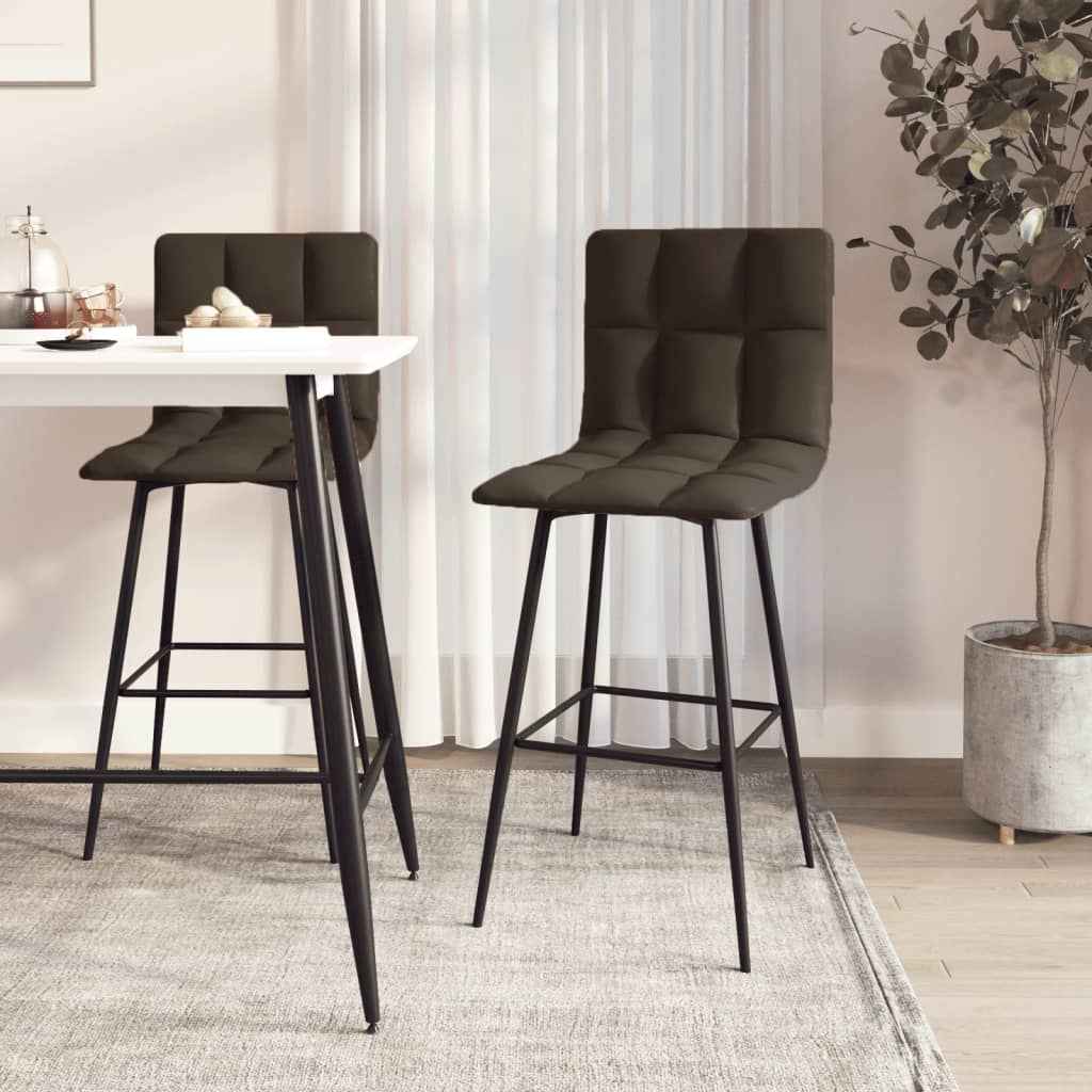 vidaXL Barkruk kunstleer grijs