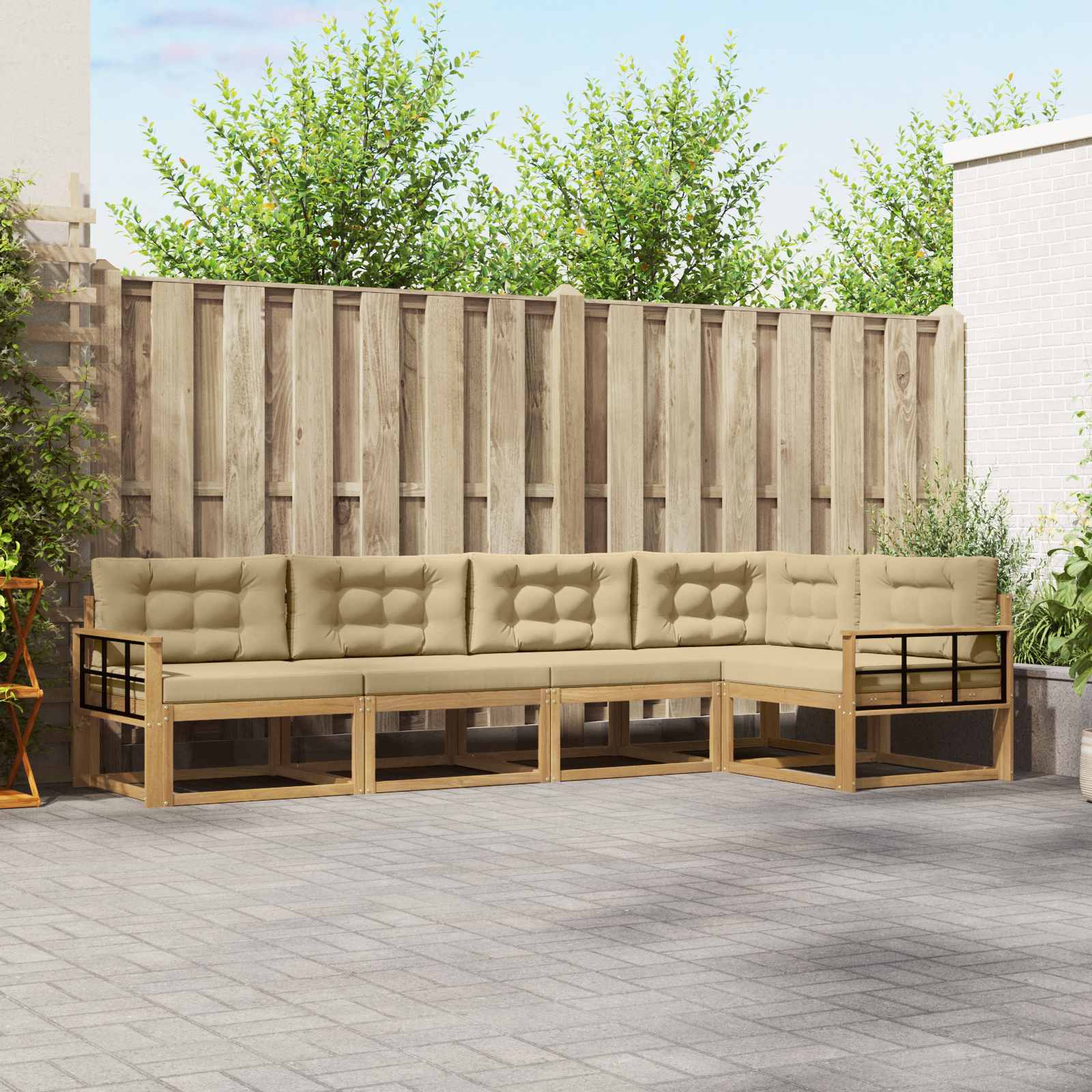 vidaXL Buiten bankenset 5 pcs Naturel Massief Acaciahout
