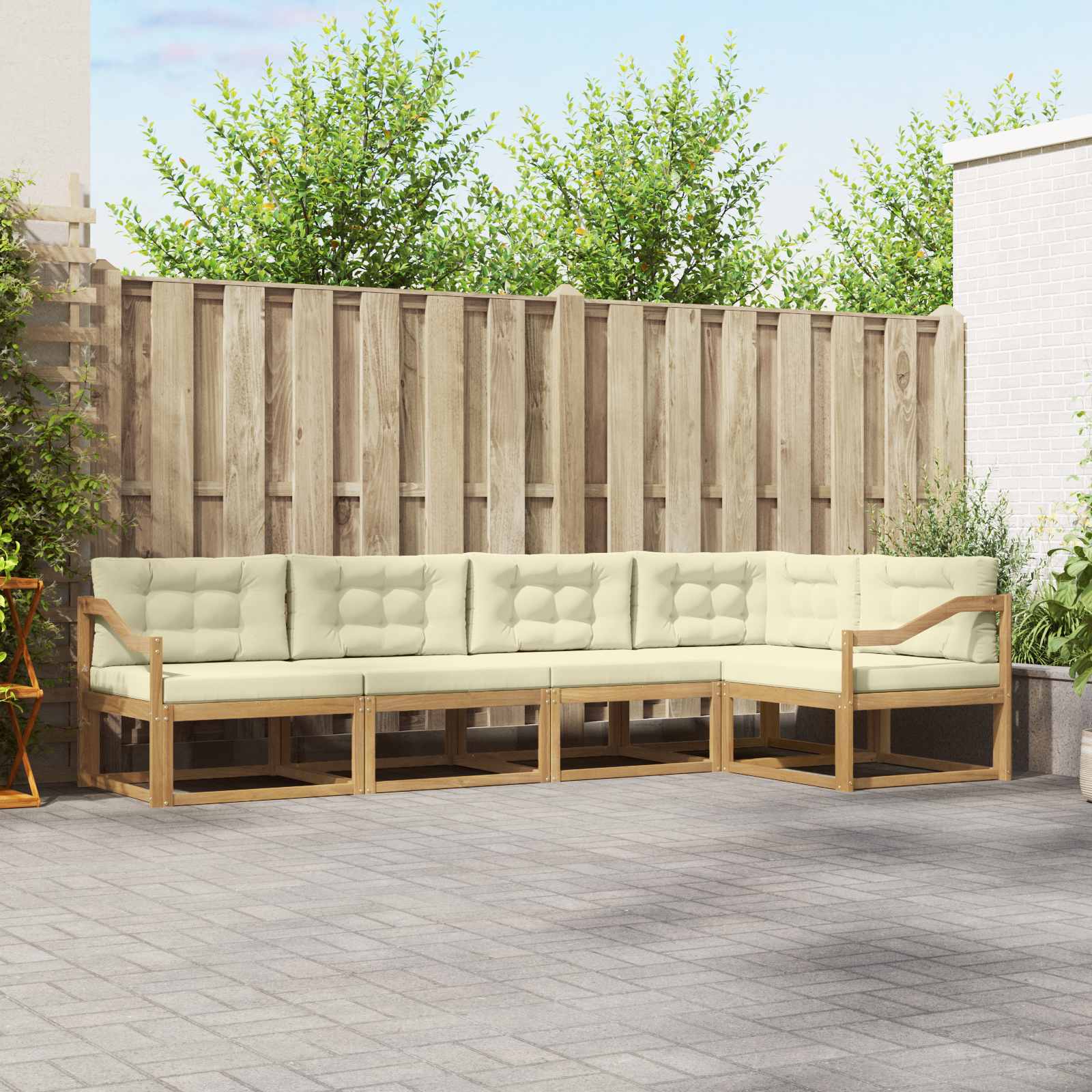 vidaXL Buiten bankenset 5 pcs Naturel Massief Acaciahout