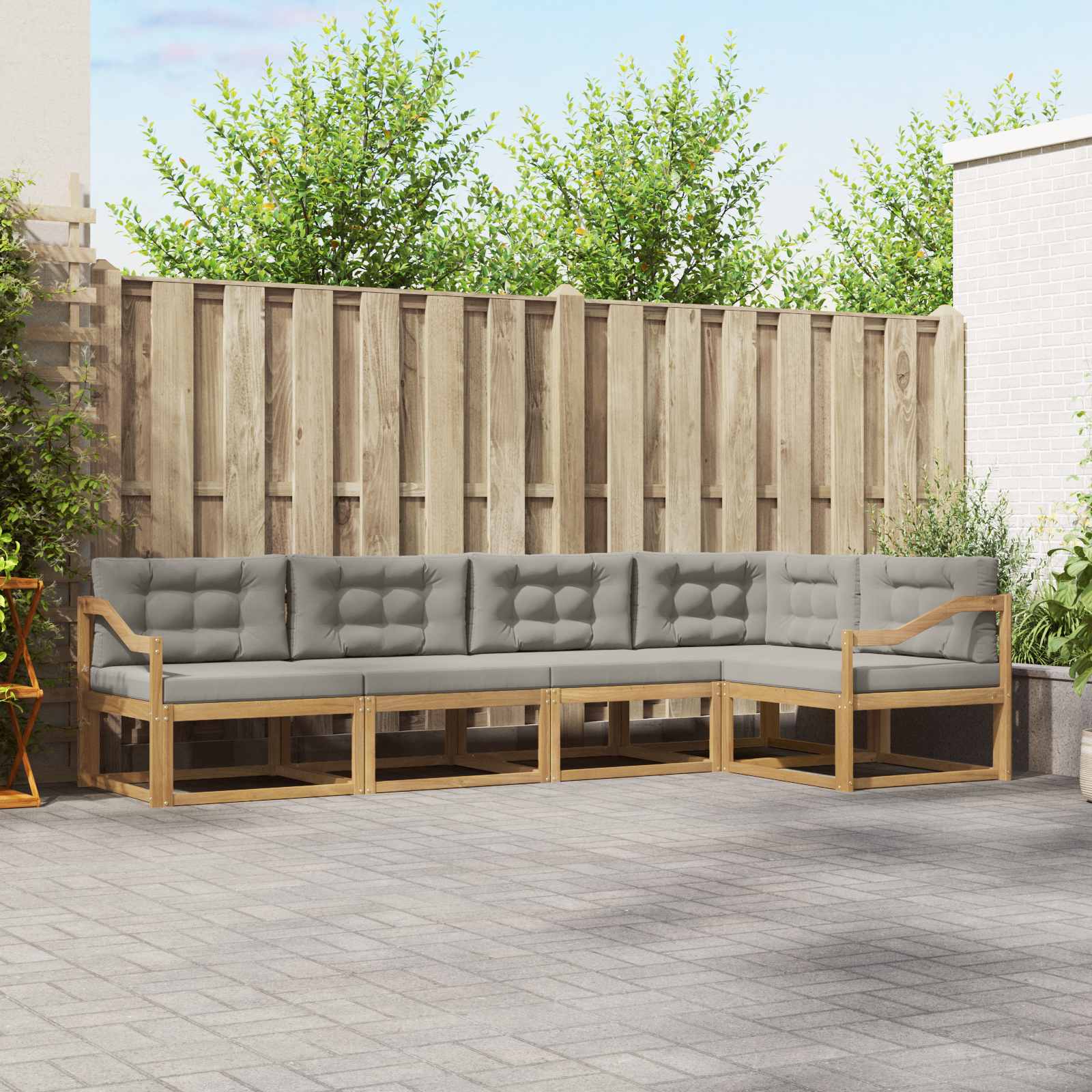 vidaXL Buiten bankenset 5 pcs Naturel Massief Acaciahout