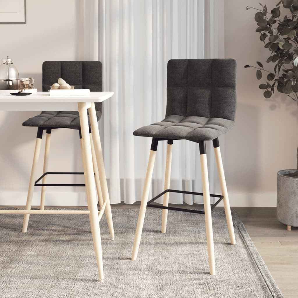 vidaXL Barkruk stof donkergrijs