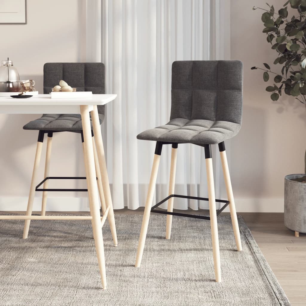vidaXL Barkruk stof donkergrijs