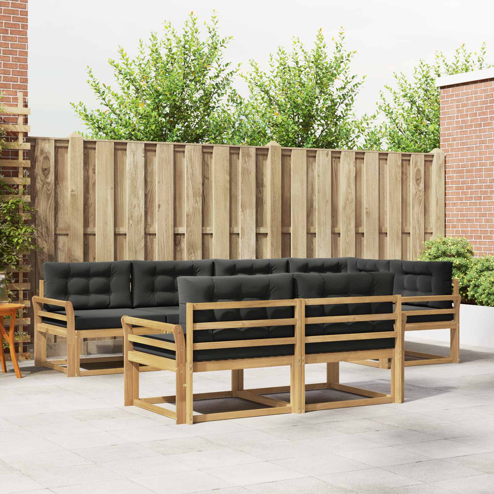 vidaXL Buiten bankenset 7 pcs Naturel Massief Acaciahout