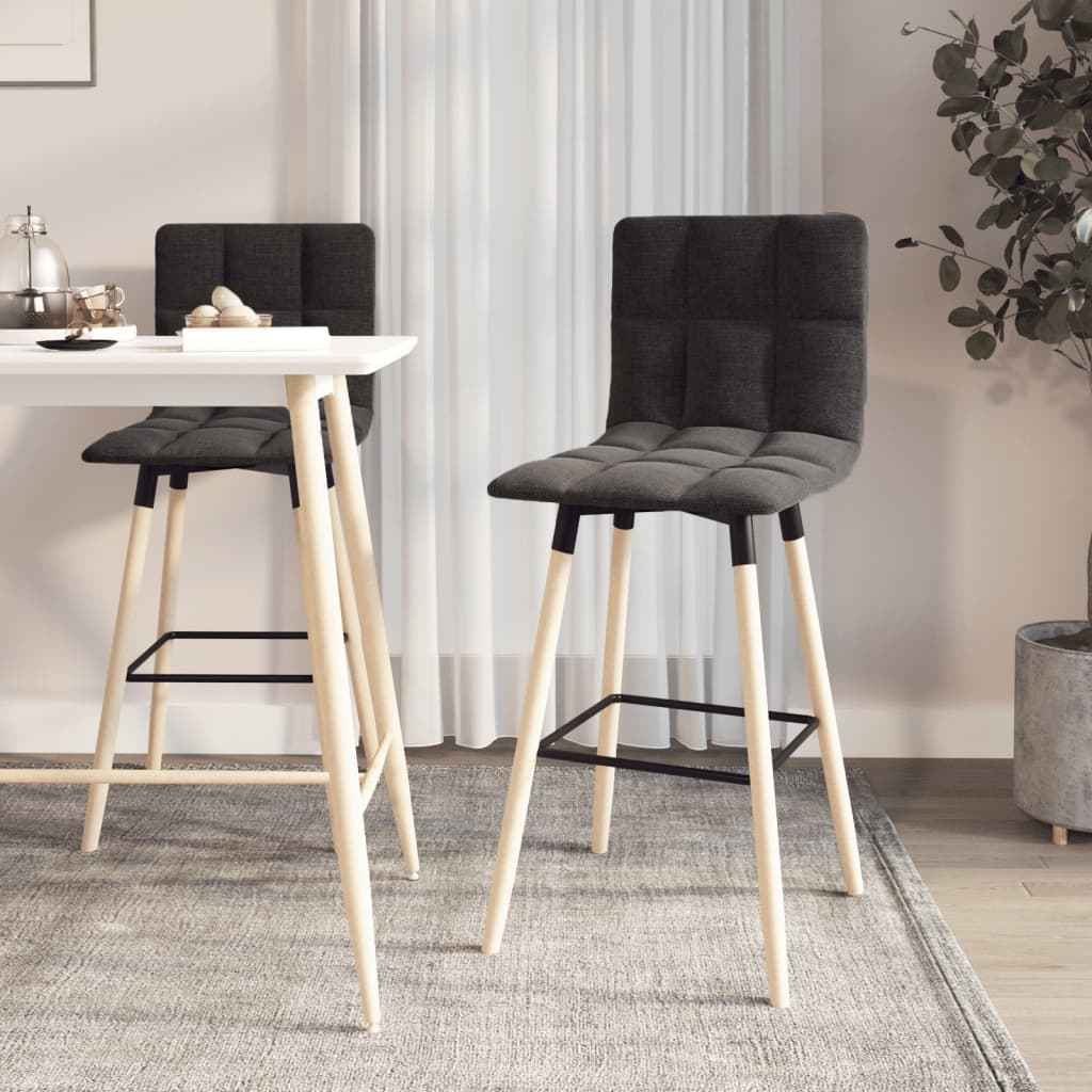 vidaXL Barkruk stof donkergrijs