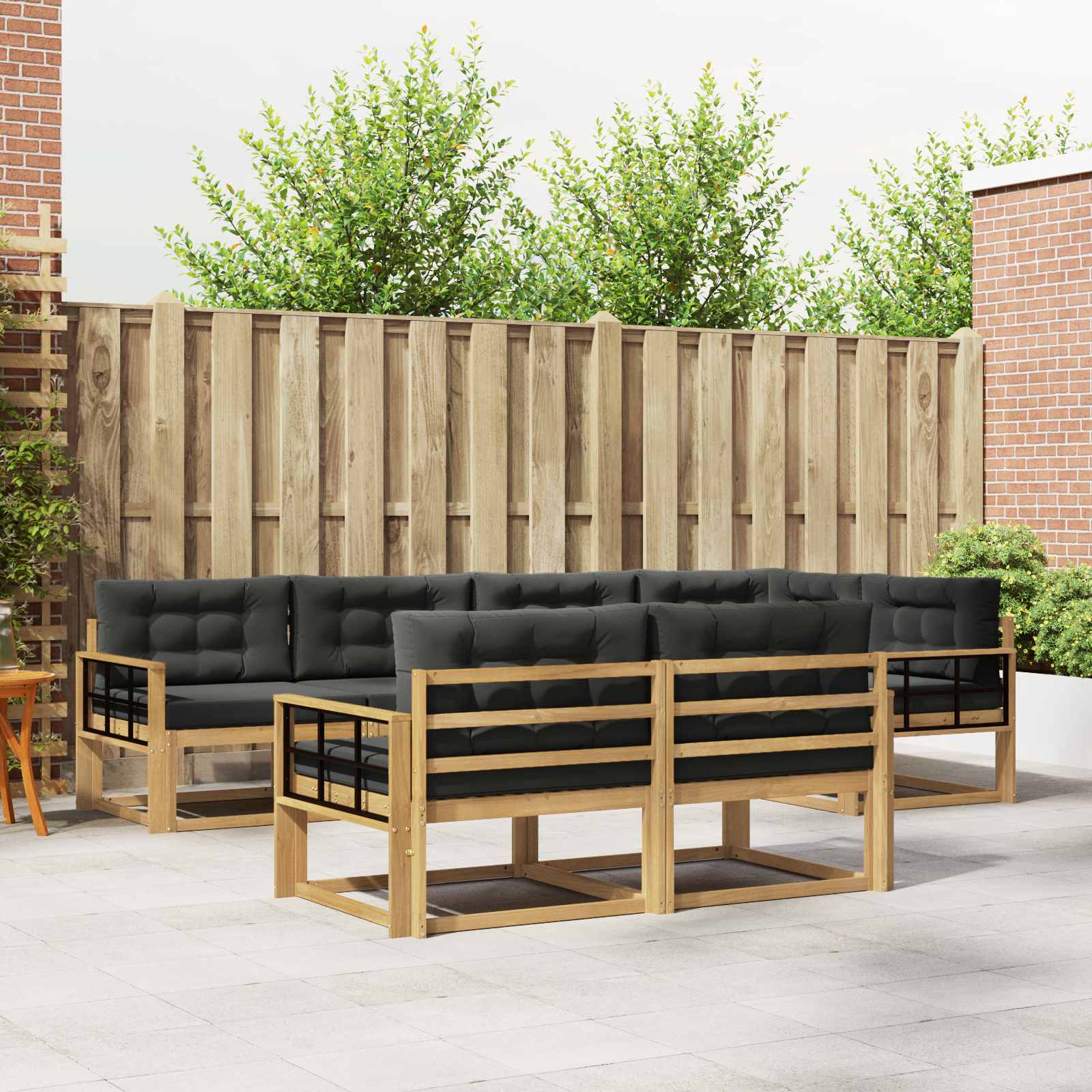 vidaXL Buiten bankenset 7 pcs Naturel Massief Acaciahout