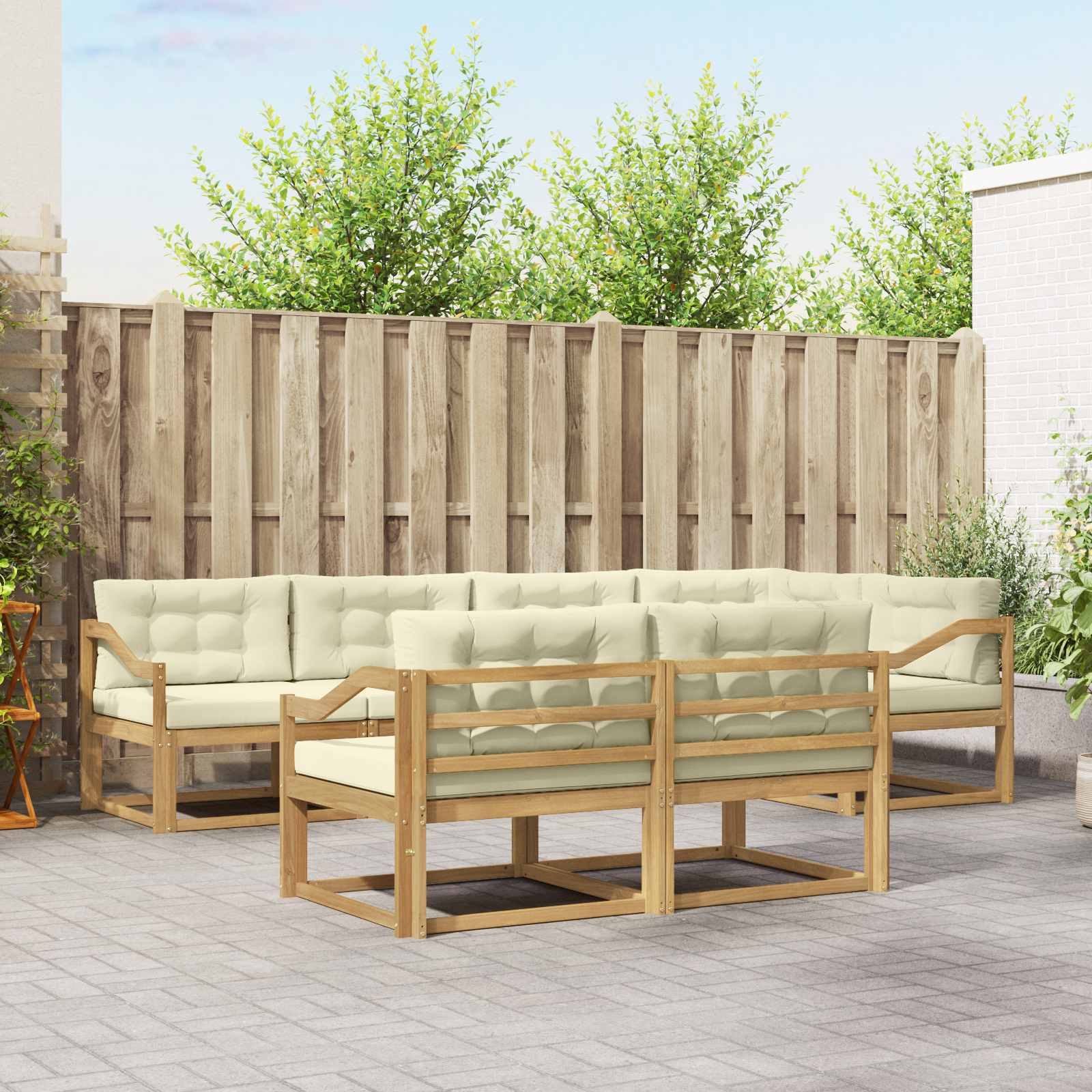 vidaXL Buiten bankenset 7 pcs Naturel Massief Acaciahout