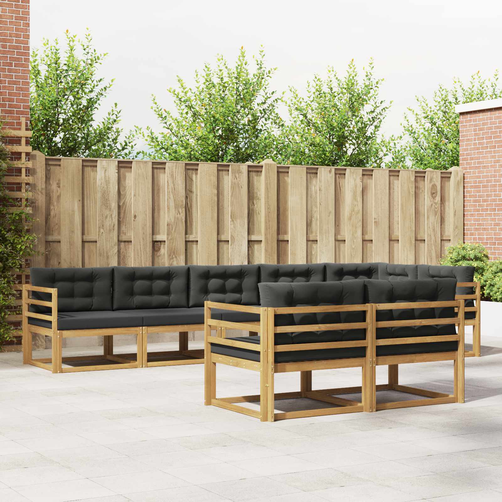 vidaXL Buiten bankenset 8 pcs Naturel Massief Acaciahout