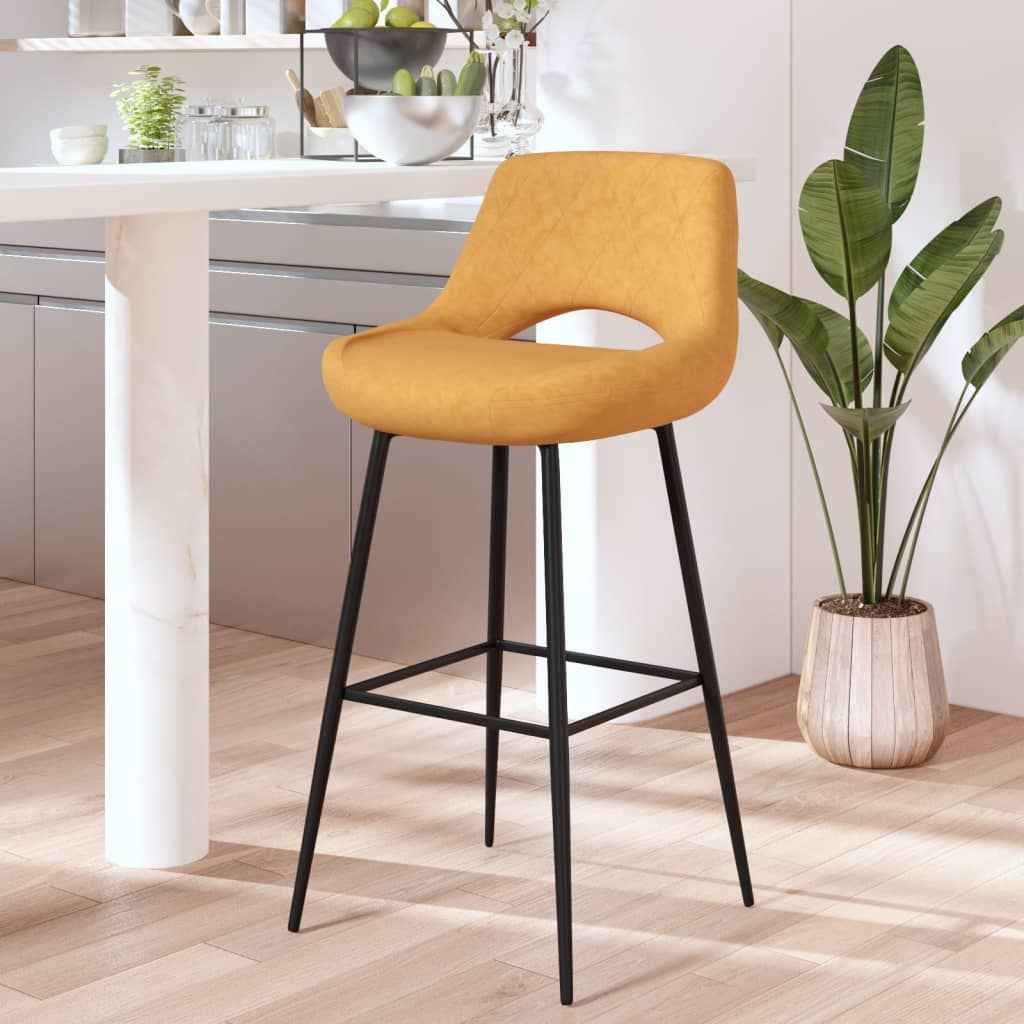 vidaXL Barkruk fluweel zwart