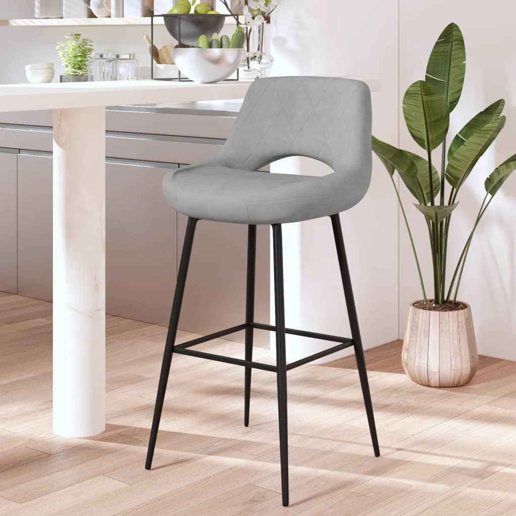 vidaXL Barkruk fluweel zwart