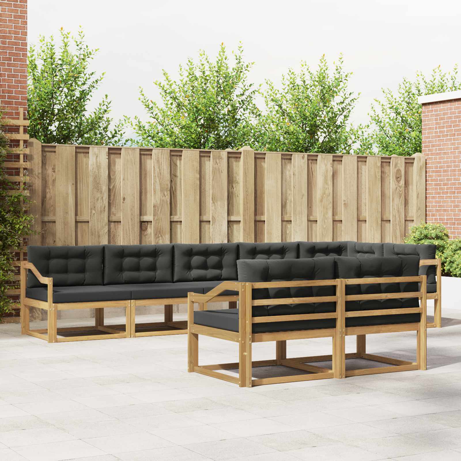 vidaXL Buiten bankenset 8 pcs Naturel Massief Acaciahout