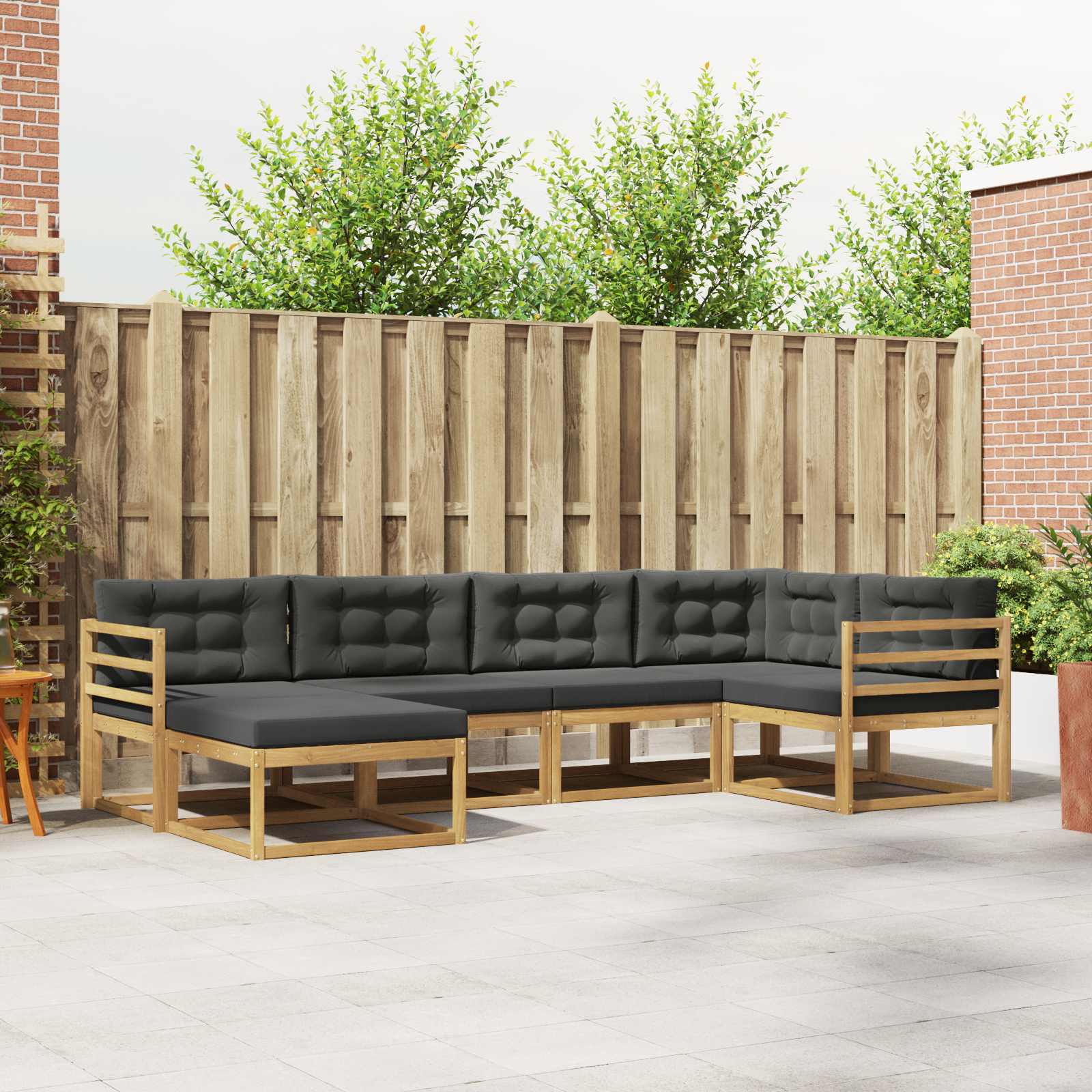vidaXL Buiten bankenset 6 pcs Naturel Massief Acaciahout