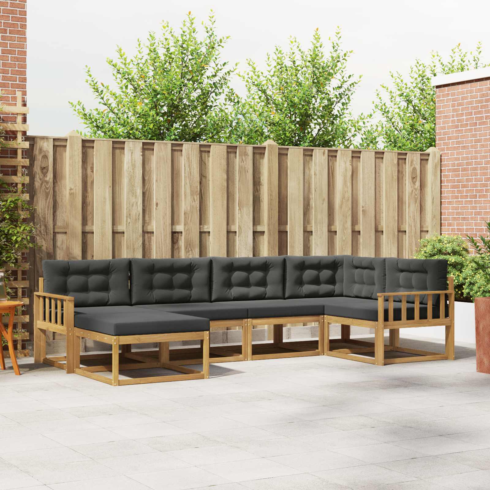 vidaXL Buiten bankenset 6 pcs Naturel Massief Acaciahout
